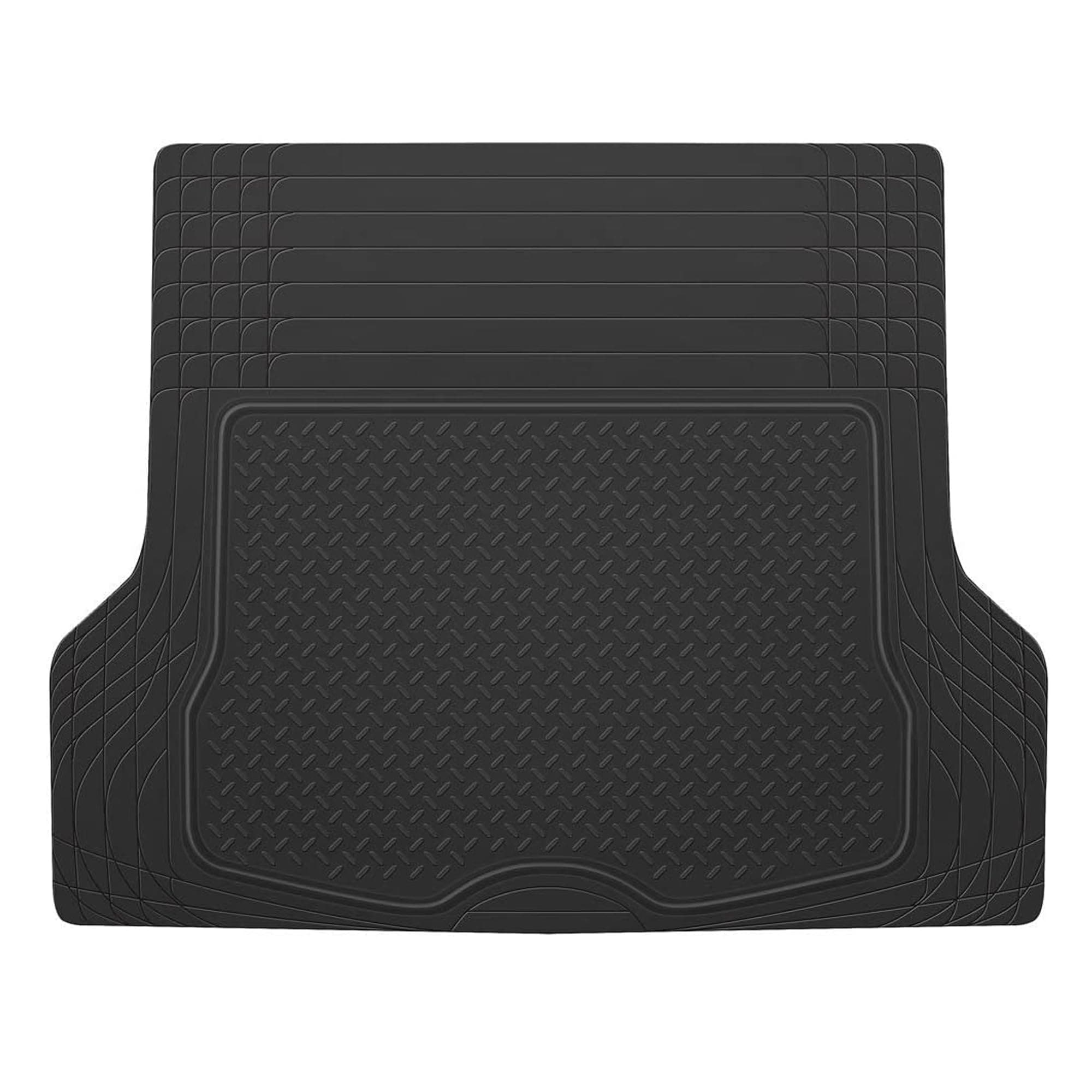 Sulfar MT-785 Heavy Duty Rubber Cargo Trunk Mat – All-Weather Car Boot Liner, Trimmable to Fit SUVs, Sedans, and Hatchbacks, Anti-Slip Durable Protection (Black, Pack of 1)