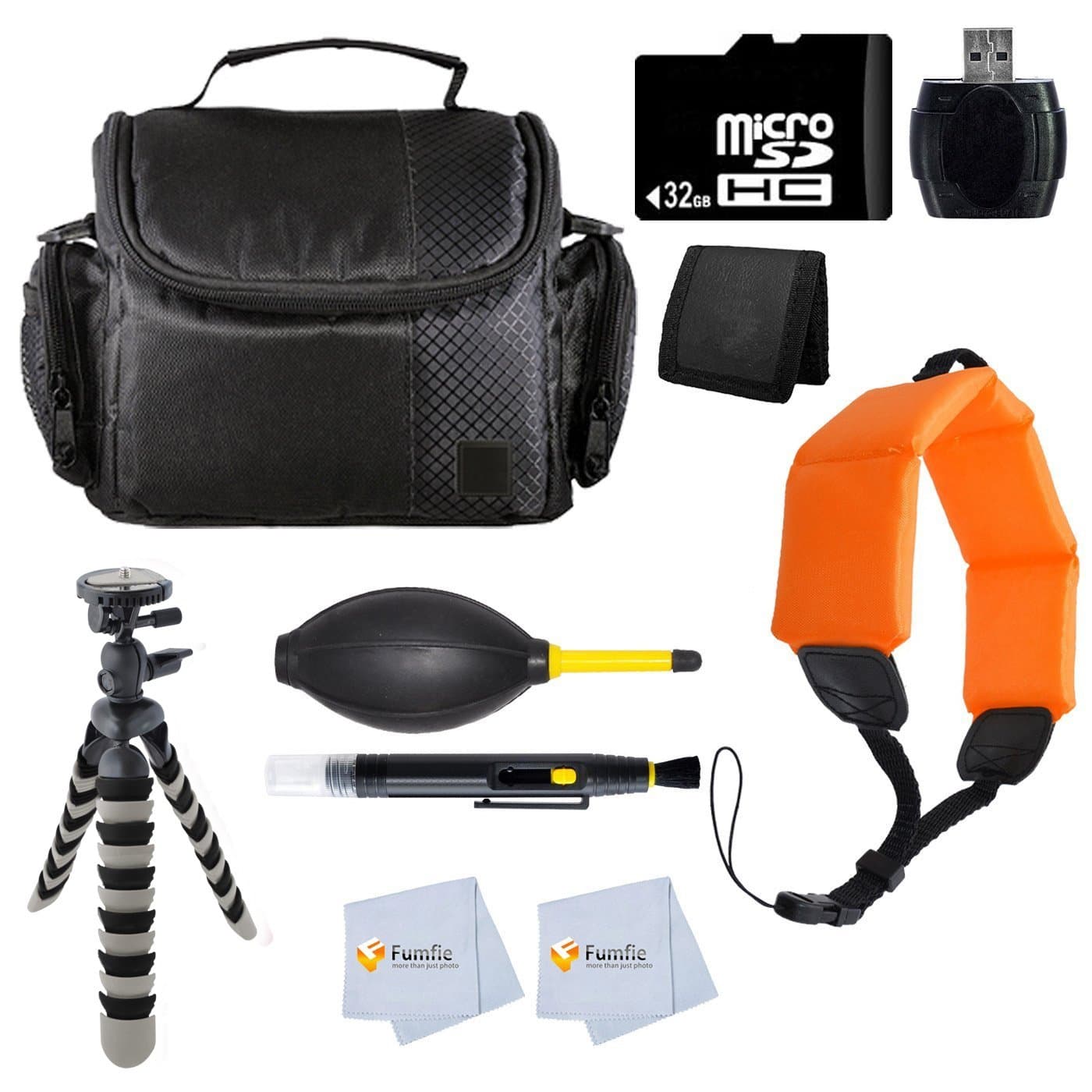 Accessory Kit for Contour ROAM2 & ROAM3 Waterproof Video Camera Includes: 32GB Memory Card + Reader + Case + Floating Strap & More