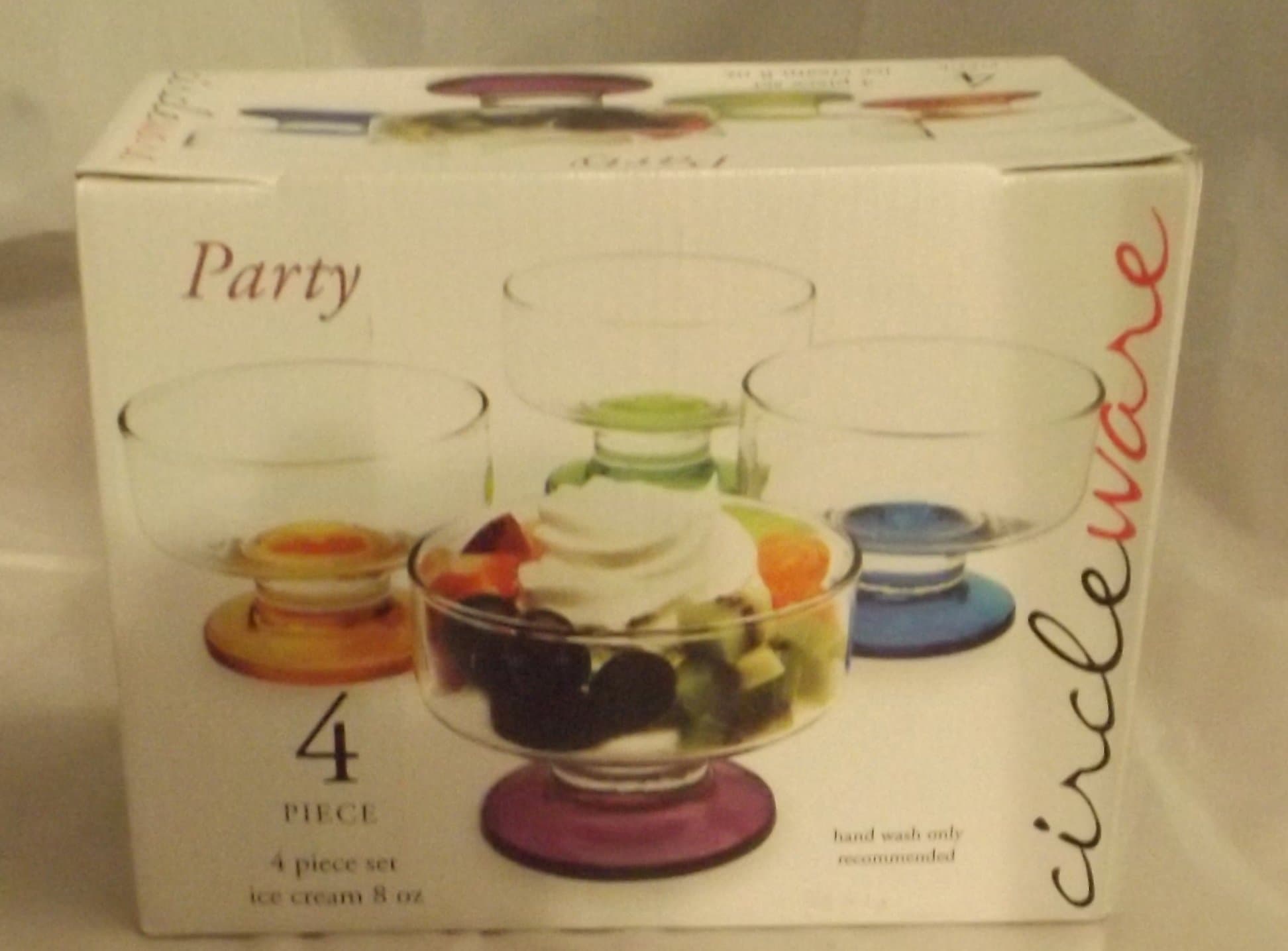 circleware Party Color set of 4 Ice Cream dishes