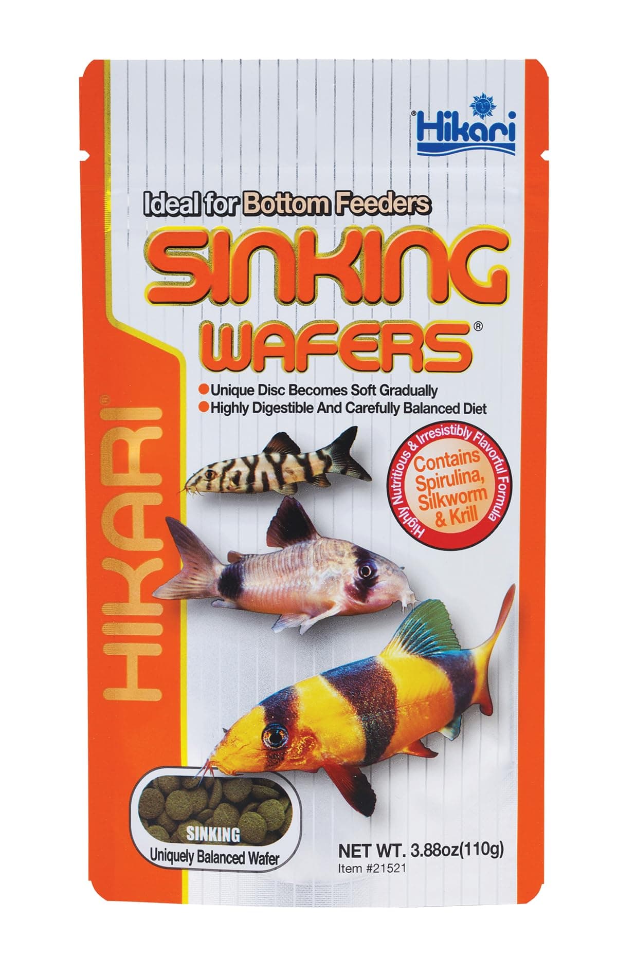 Tropical Sinking Wafers for Catfish, Loaches and Bottom Feeders 3.88 oz