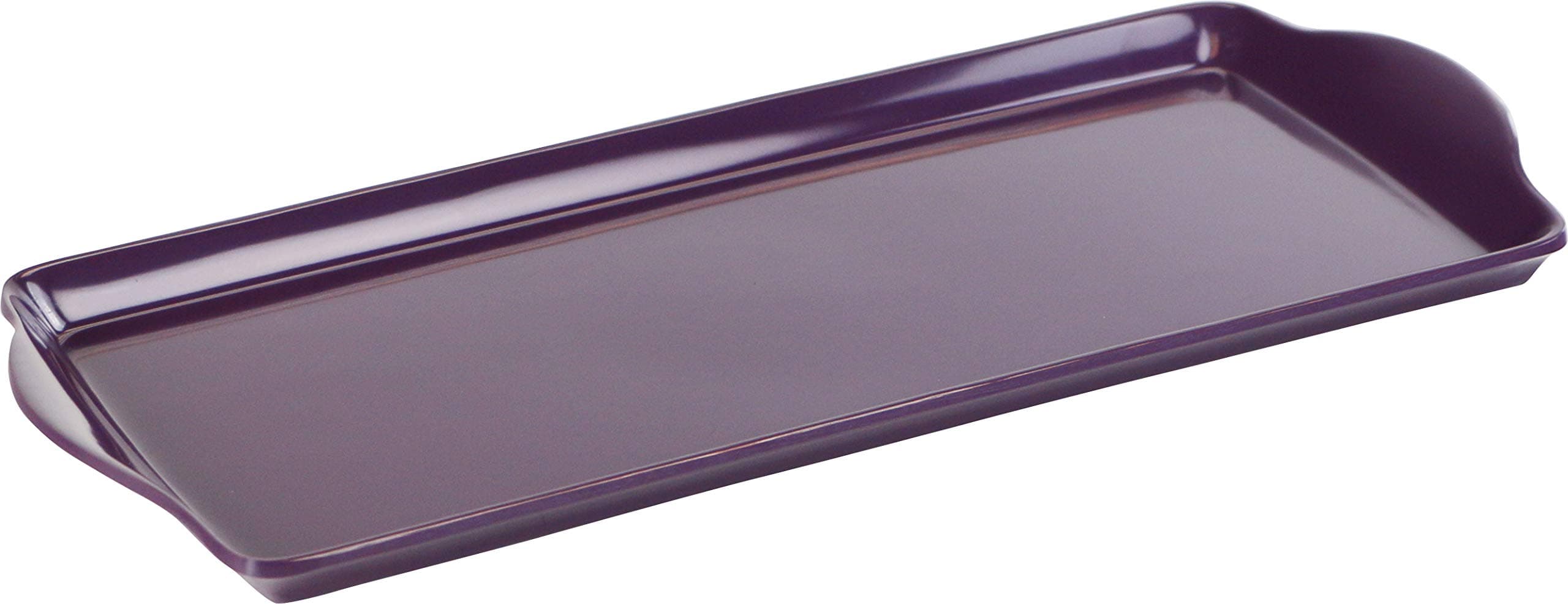 Reston Lloyd Melamine Plastic Tidbit Tray, BPA-Free, Food Safe, Multipurpose Platter Serving Tray, Bathroom/Table Organizer, Plum