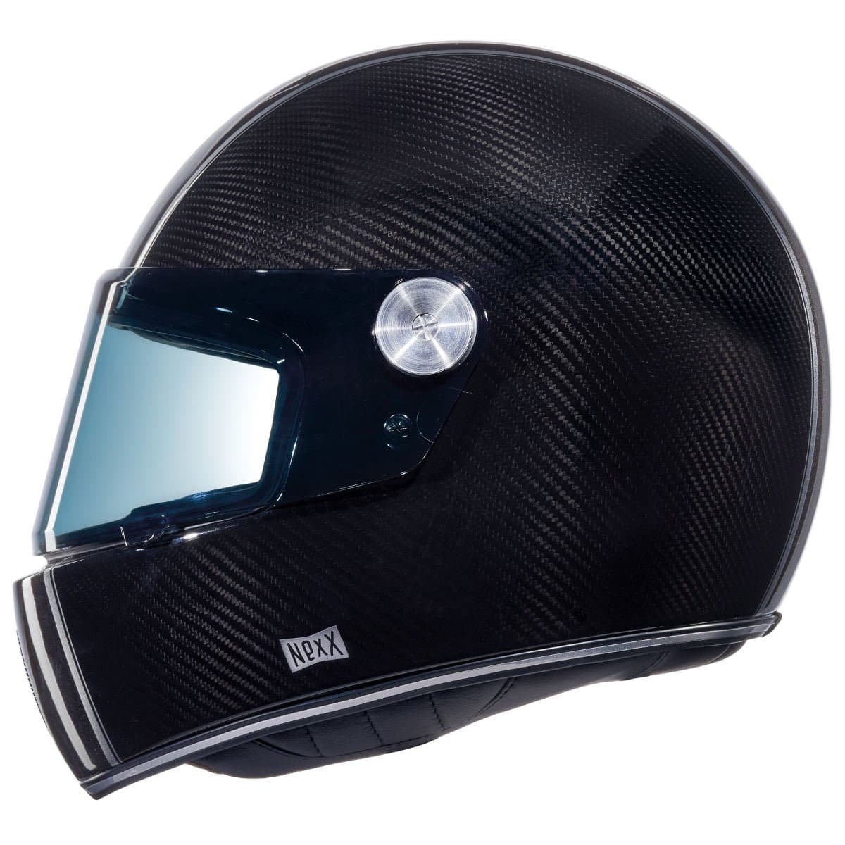 Nexx X.G100 XG100 Racer Carbon Fiber Full Face Retro Motorcycle Helmet (L)