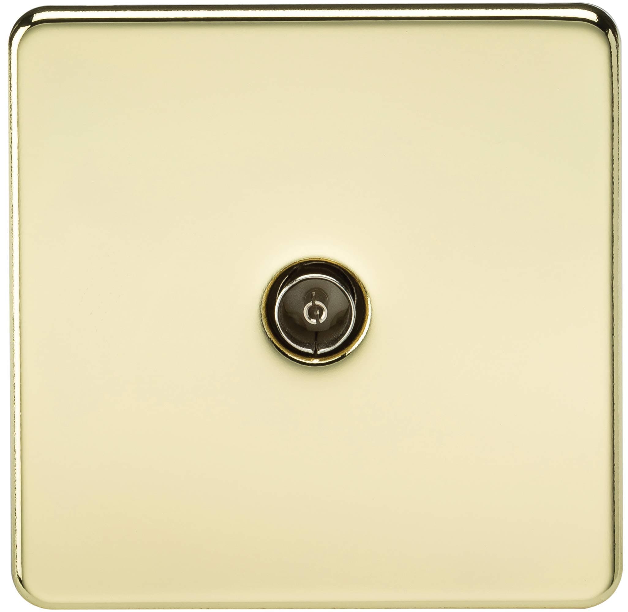 SF0100PB (Non-Isolated) Screwless 1-Gang Tv Outlet, Polished Brass