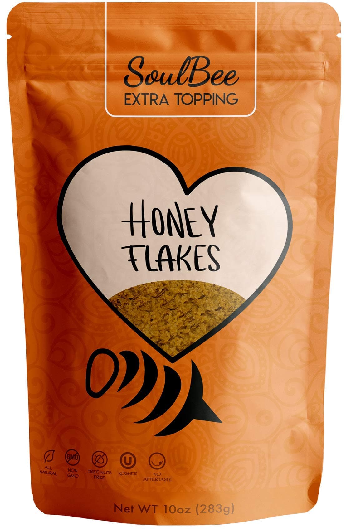 SoulBee HONEY FLAKES - Natural Extra Topping - Crunchy Roasted Honey Taste - KETO Friendly, Dairy Free, Tree Nuts Free, No added Sugars, Kosher) (Flakes Cereal)