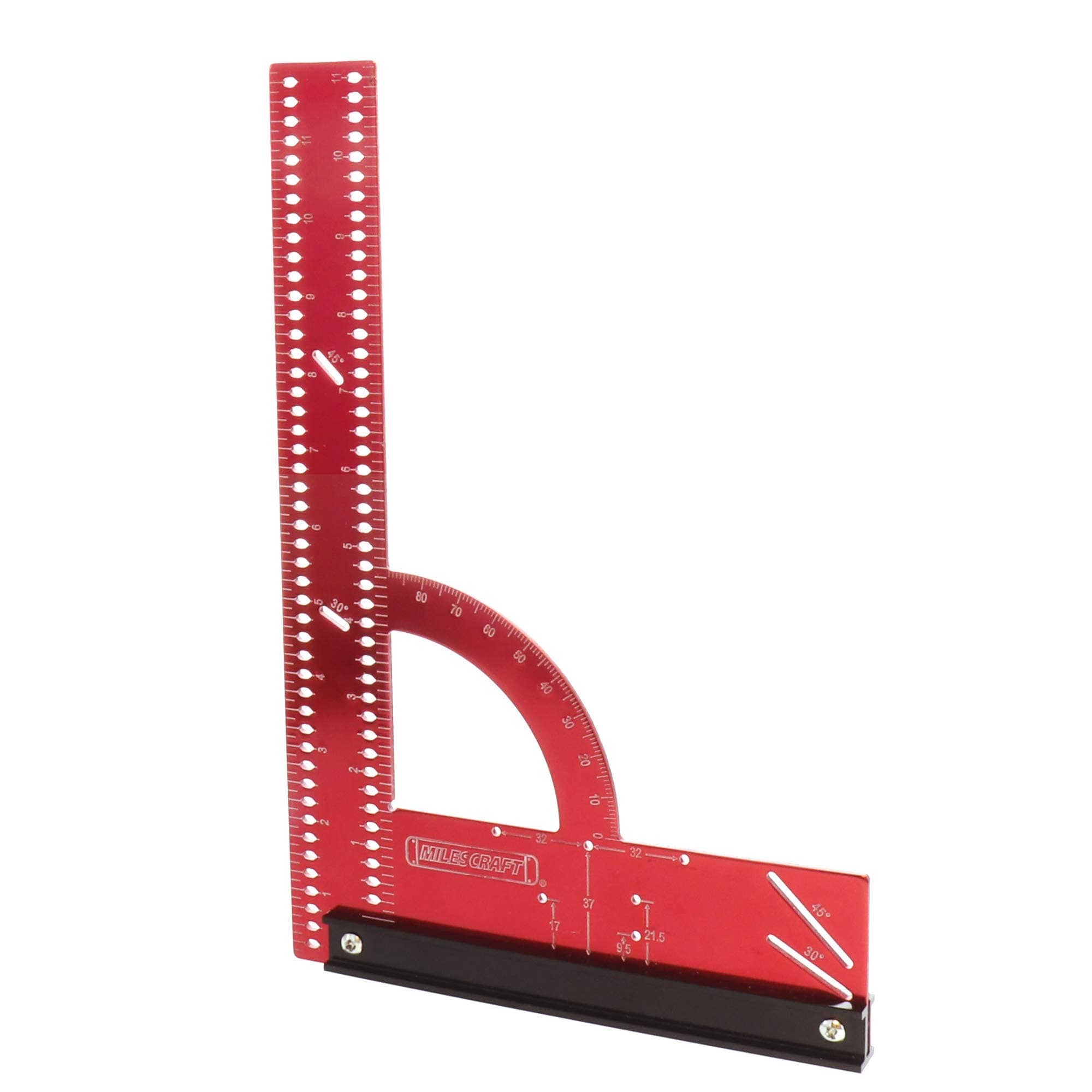 8410 MC-Square300 Imperial Framing Square – 12” x 8” Aluminum Carpenter Square for Woodworking with Removeable Fence