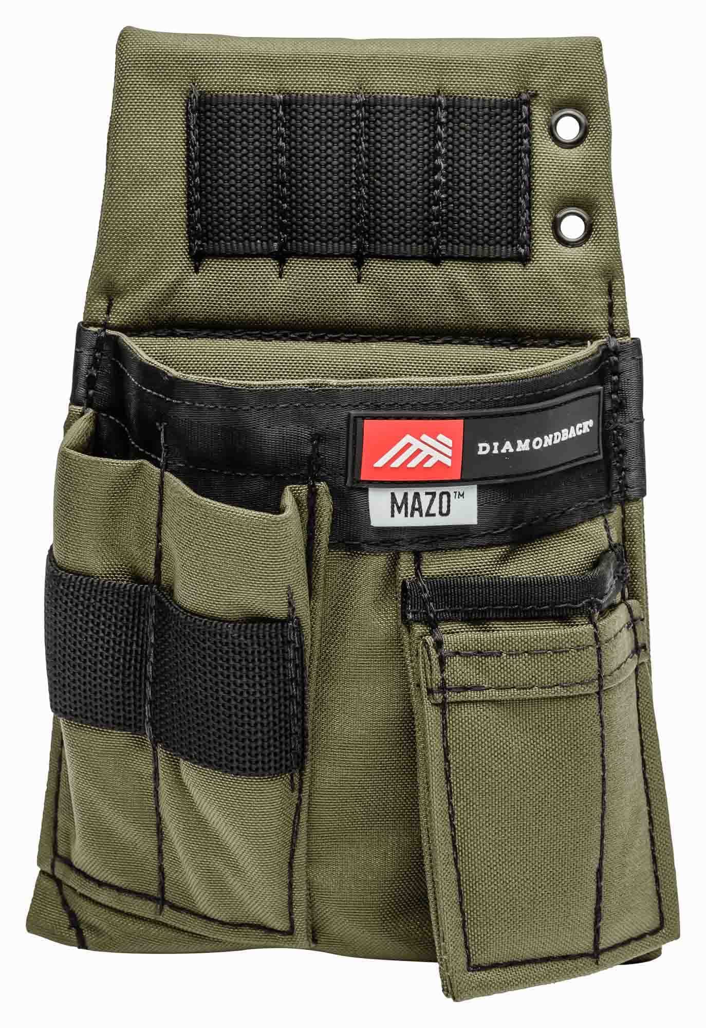 Diamondback Mazo Right-Sided Small Tool Belt Pouch - Ideal for Carpenters & Electricians - Modular Hook & Loop - Ranger Green