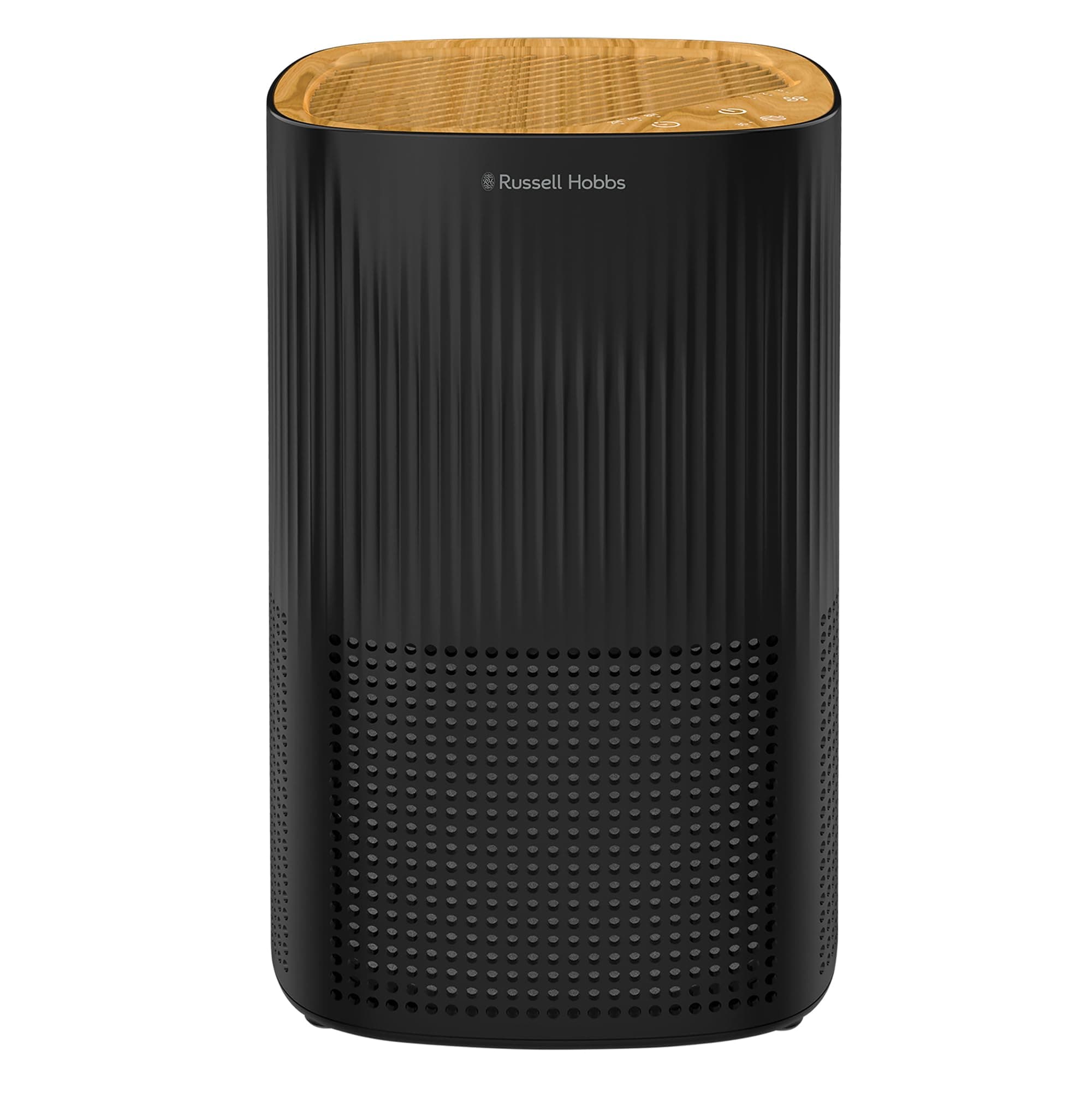 Air Purifier for Bedroom Home 100m ³/h CADR, 99.95% Carbon Filter Captures Bacteria, Allergies Odour, Dust, LED Display, Clean Air Mini Aroma Black Scandi Wood Effect RHAP1032WDB