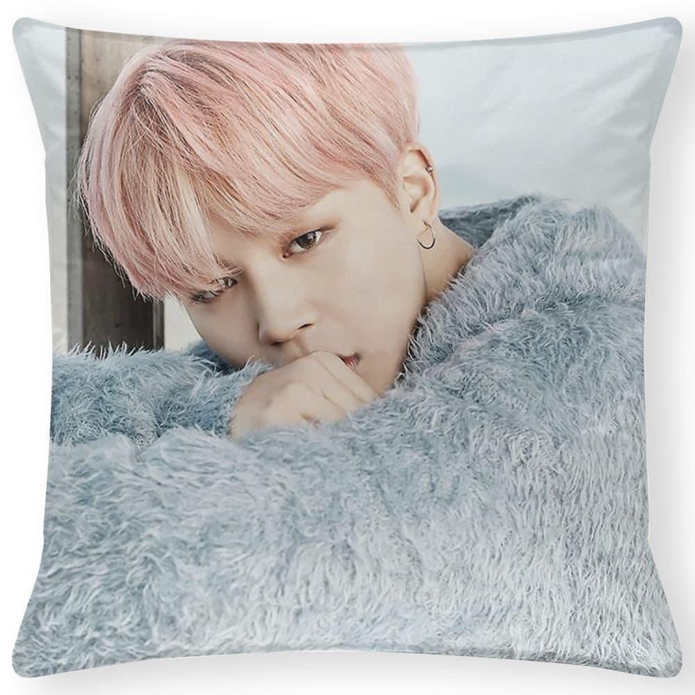 JHLKFDOODO JIMIN BTS Decorative Cushion 40x40 cm Cover Pillow Case Zippered Home Decor 16X16 Inch(Twin sides)