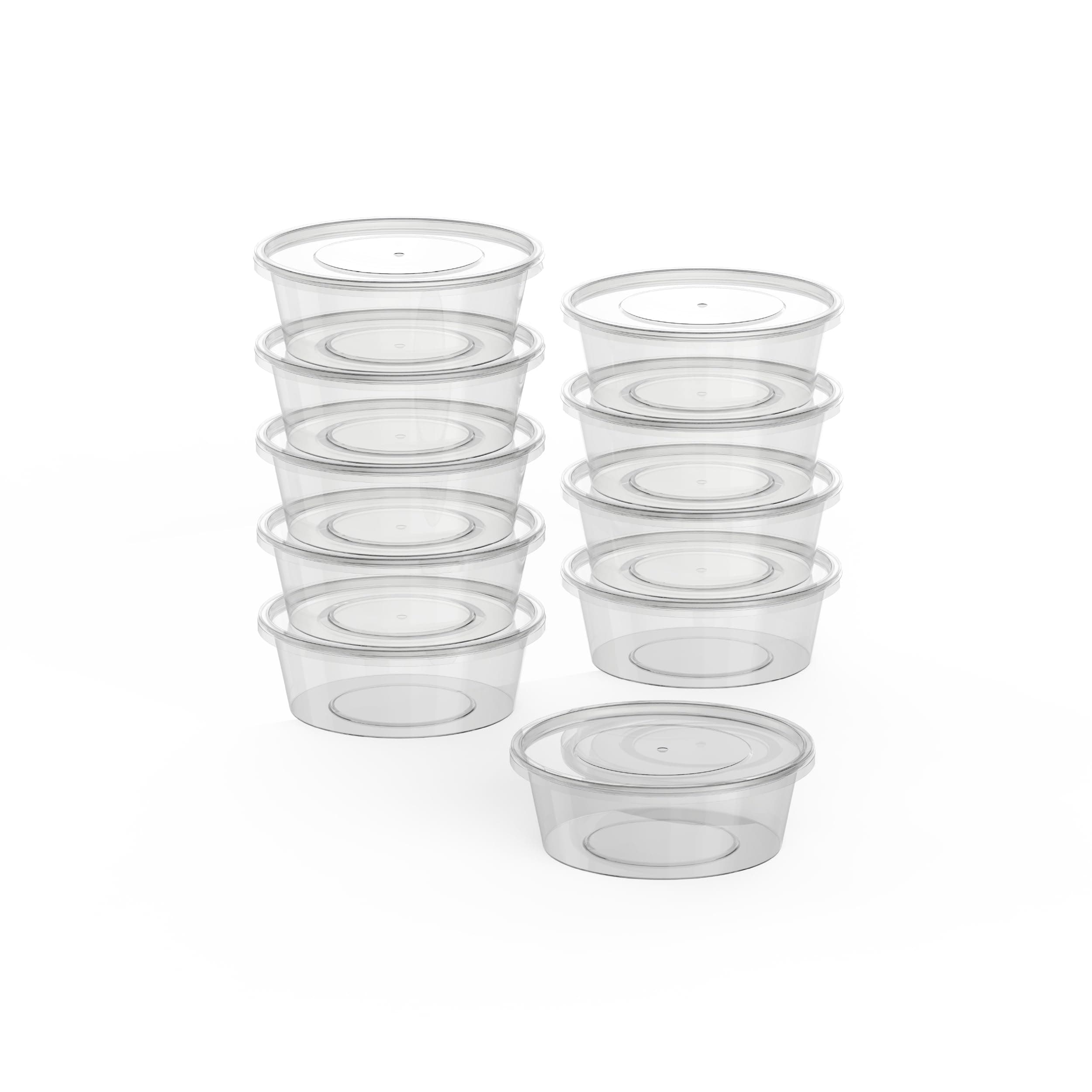 Cosmoplast 250 Ml Pack Of 10 Clear Microwave Containers With Clear Lids, Ifcmmwclr25S01Tp, Microwave Container