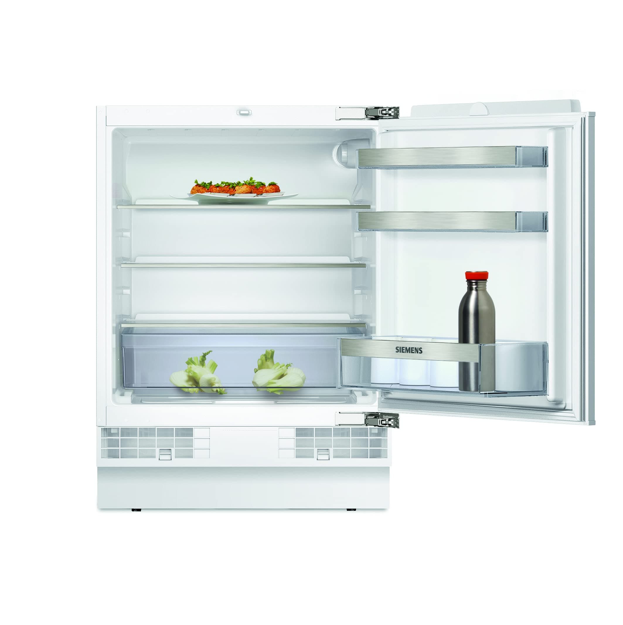 Siemens KU15RAFF0G Built under Fridge with Fresh Boxes with wavy bottom, safetyGlass shelves, LED Light, 82x60cm, Flat Hinge, Built in, iQ500 [Energy Class F]