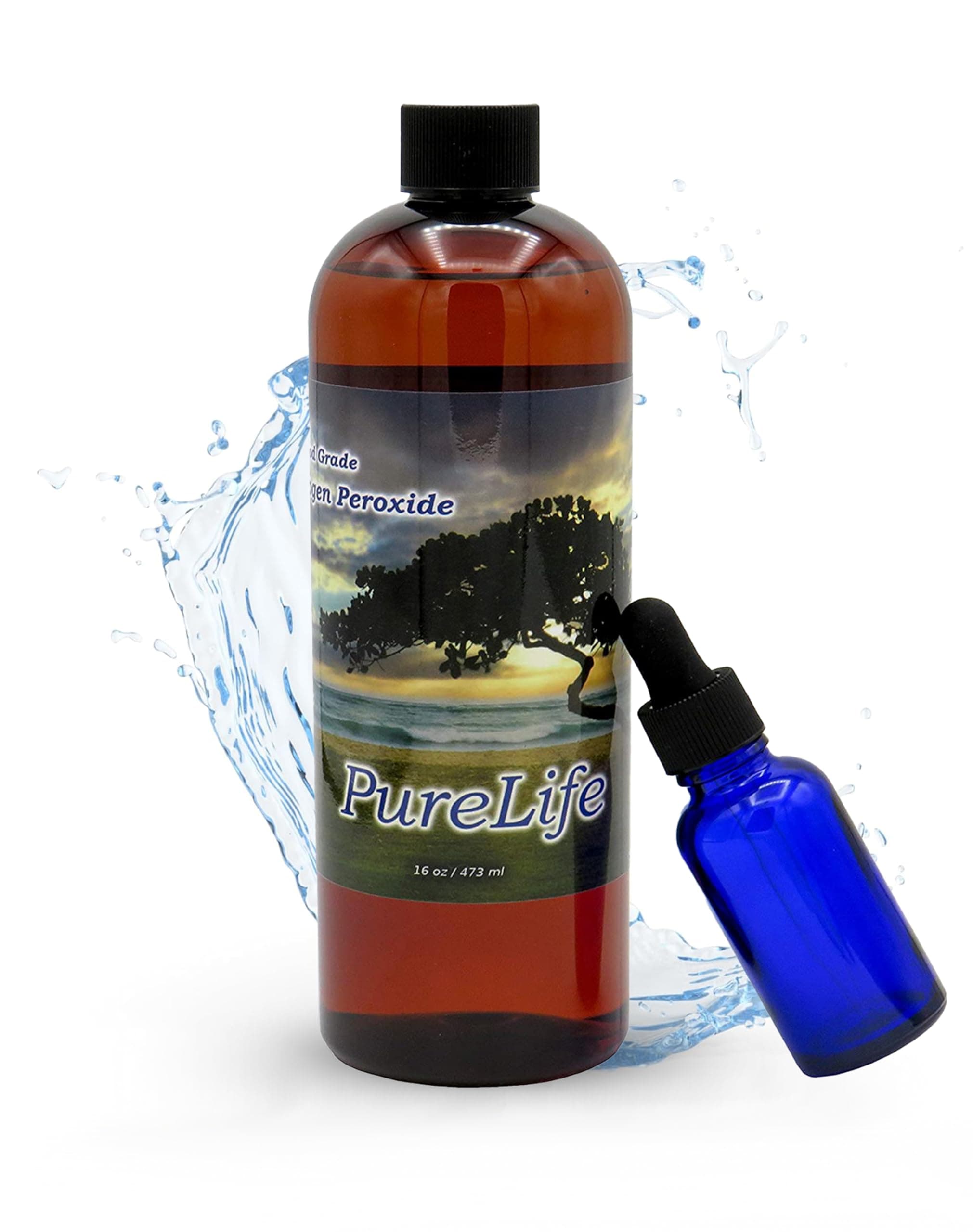 12% Hydrogen Peroxide Food Grade with No Added Stabilizers - in Distilled Water (16 Oz +Dropper)