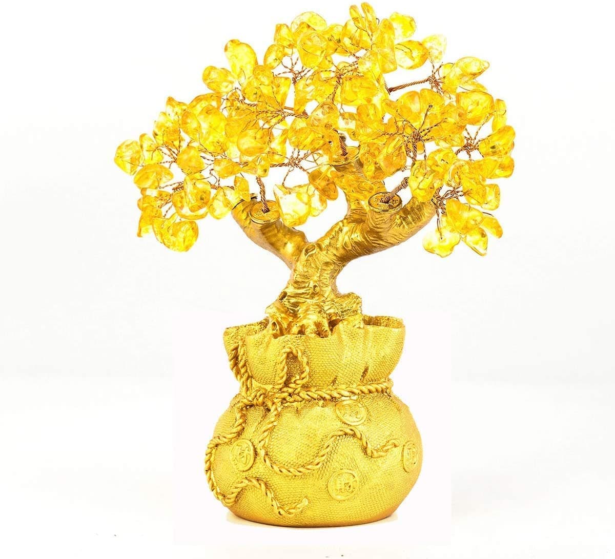 Bwinka Feng Shui Decor Money Tree Crystal Chinese Decorations Money Tree for Wealth and Good Luck