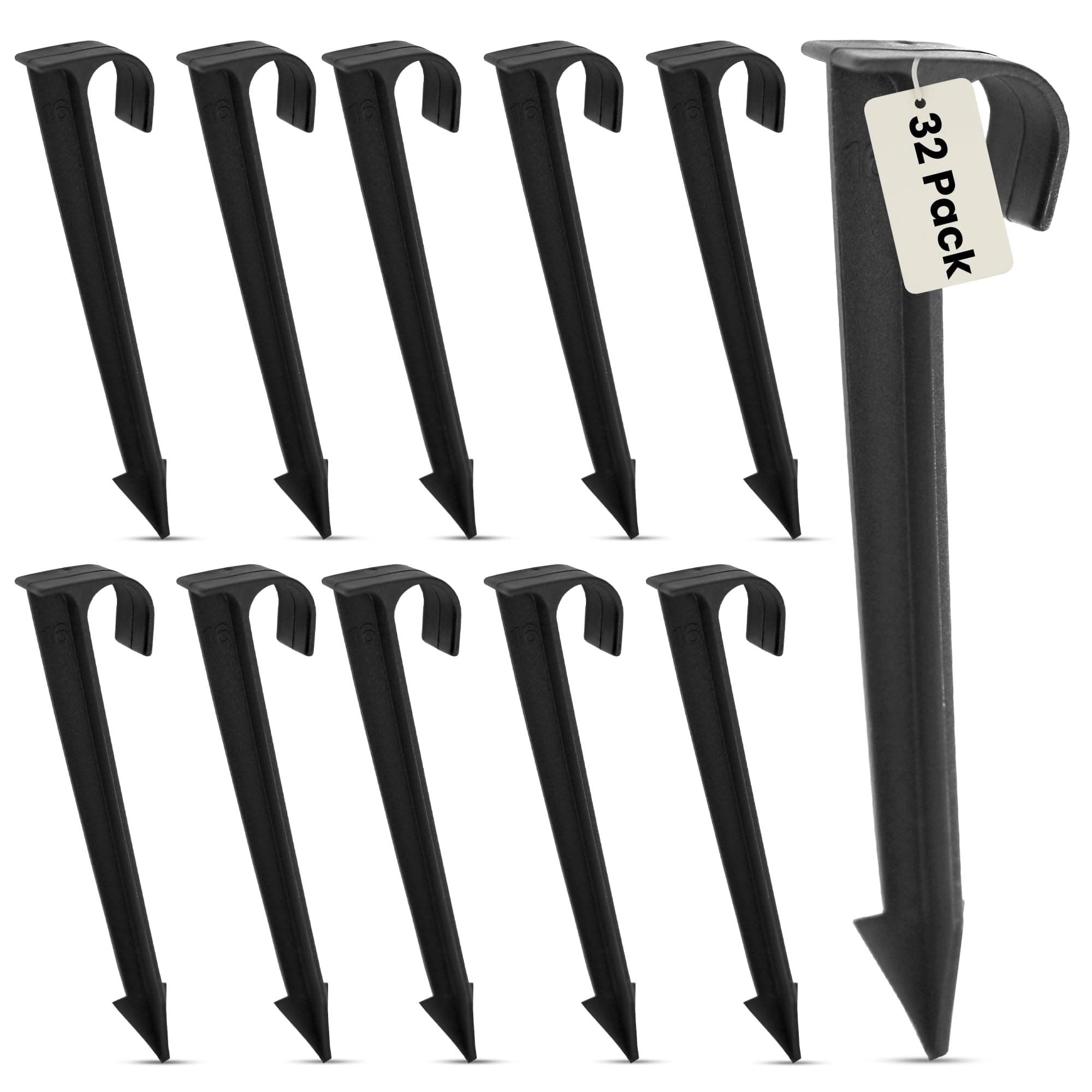 1/2-Inch Irrigation Tubing Hold-Down Anchor Stakes, 1 x 6-Inch, 32-Pack for Garden Ground Securing Hoses