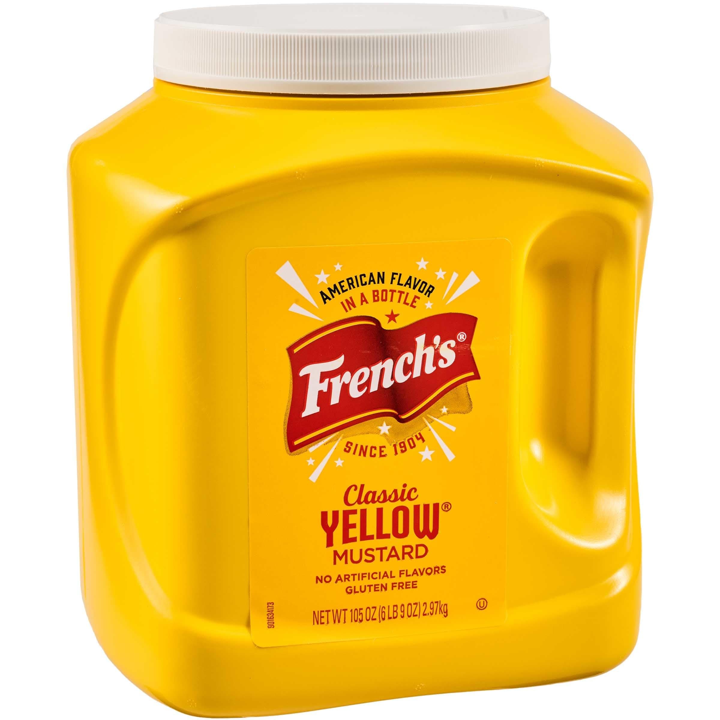 Classic Yellow Mustard, 105 oz - One 105 Ounce Bulk Container of Tangy and Creamy Yellow Mustard Perfect for Professional Use or for Refillable Containers at Home