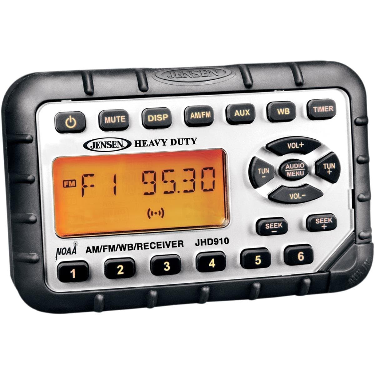 Jensen JHD910 Heavy Duty Mini Waterproof AM/FM/WB Radio, Black