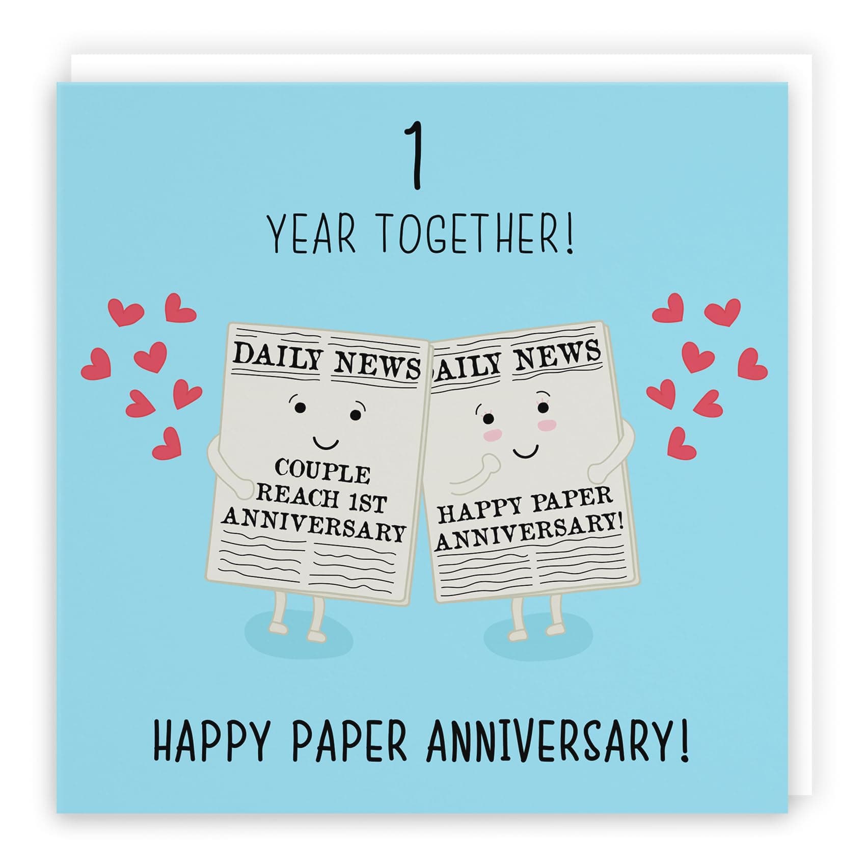 Hunts England - 1st Wedding Anniversary Card - Paper Anniversary - Iconic Collection - Standard Size - For Him, Her, Couples - Fun Cute Anniversary Card