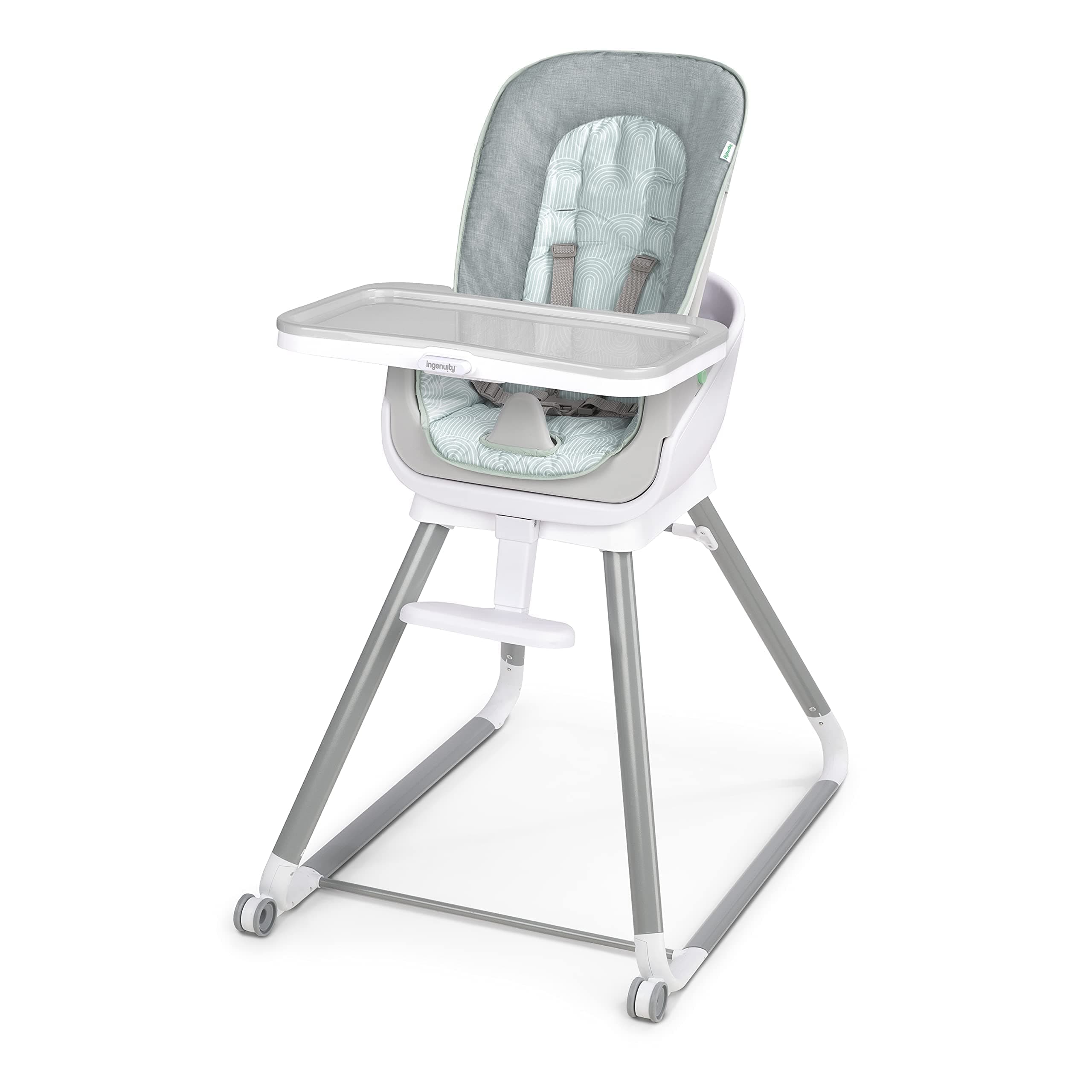 Beanstalk Baby to Big Kid 6-in-1 High Chair Converts from Infant Seat to Dining Booster Seat and More, Newborn to 5 Yrs - Ray Gray…