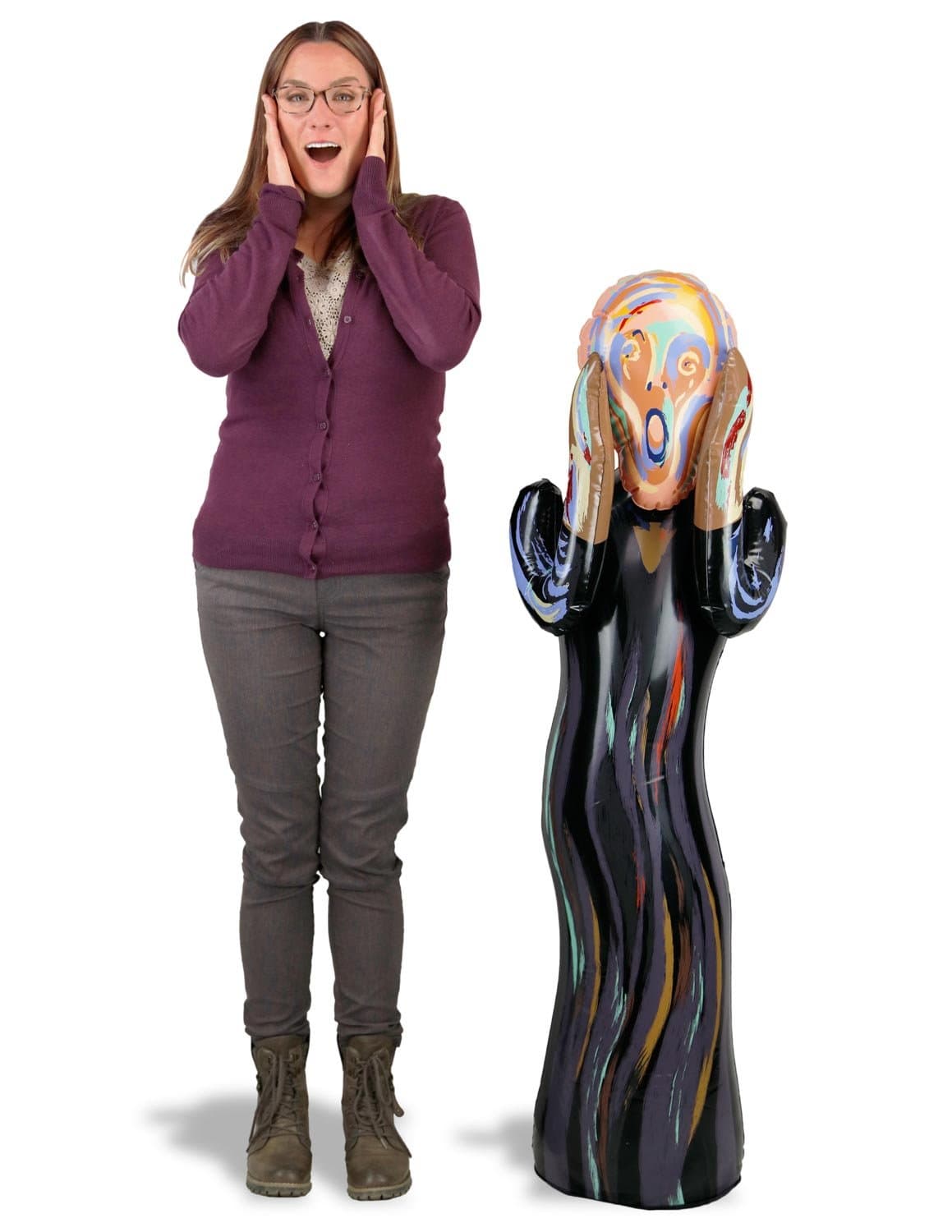 Zest For Life Inflatable The Scream Doll Large 48" Tall Edvard Munch w/Free Sticker
