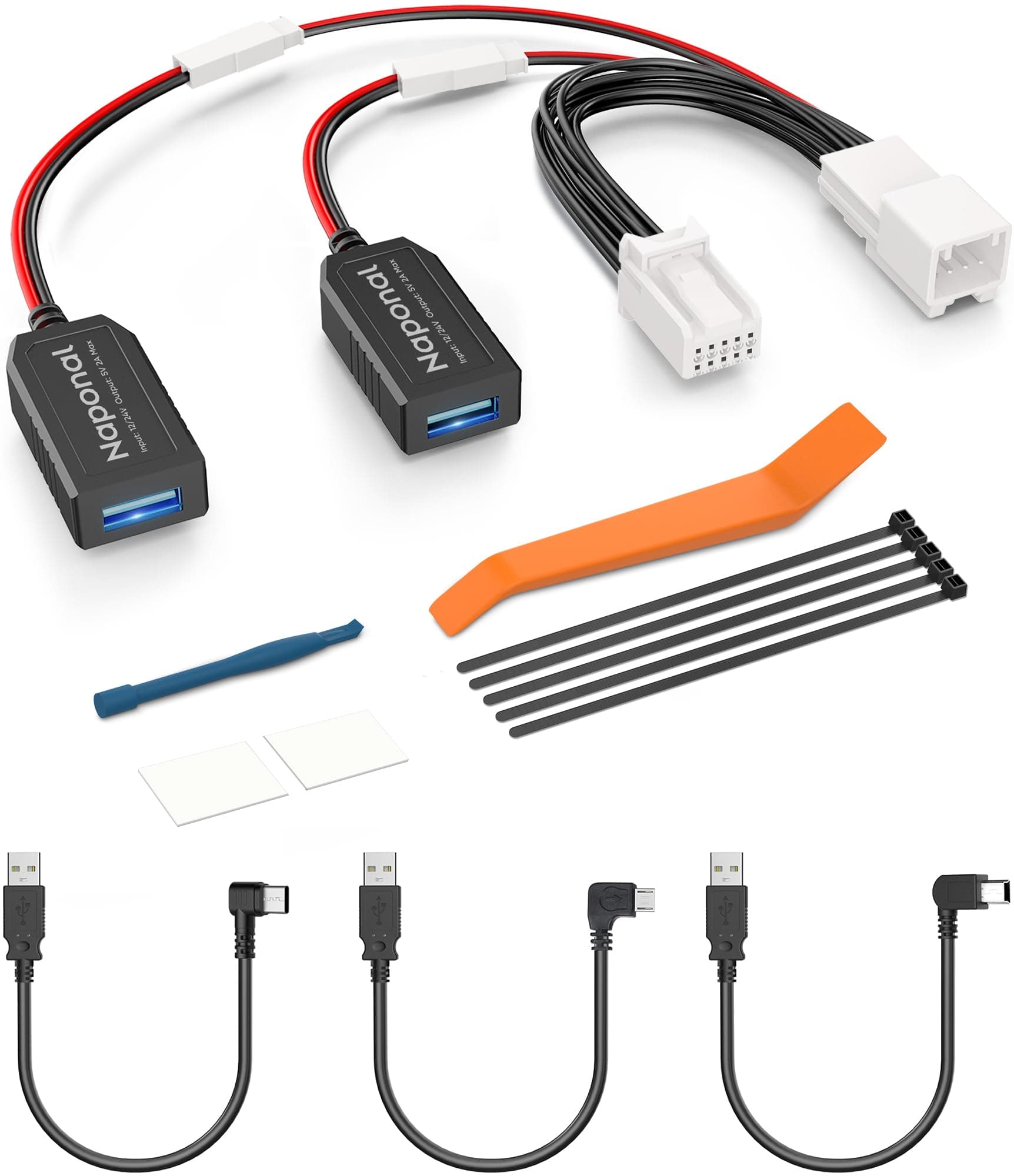 GPS Dash Cam Power Adapter, (10Pin Type H Connector)Mirror Camera Radar Charger Station GPS Dashcam Charger Cable for Select Hyundai/Kia,Genesis,Niro and More with Auto-dimming Rearview Mirror