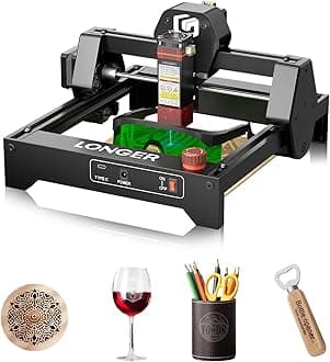 LONGER Ray5 mini Laser Engraver, 32-Bit High-Speed 12000mm/min, 0.04mm Compressed Spot, WiFi APP Control, 130×140mm Engraving Area, Eye Protection, for Wood, Acrylic, Paper (3.5W)
