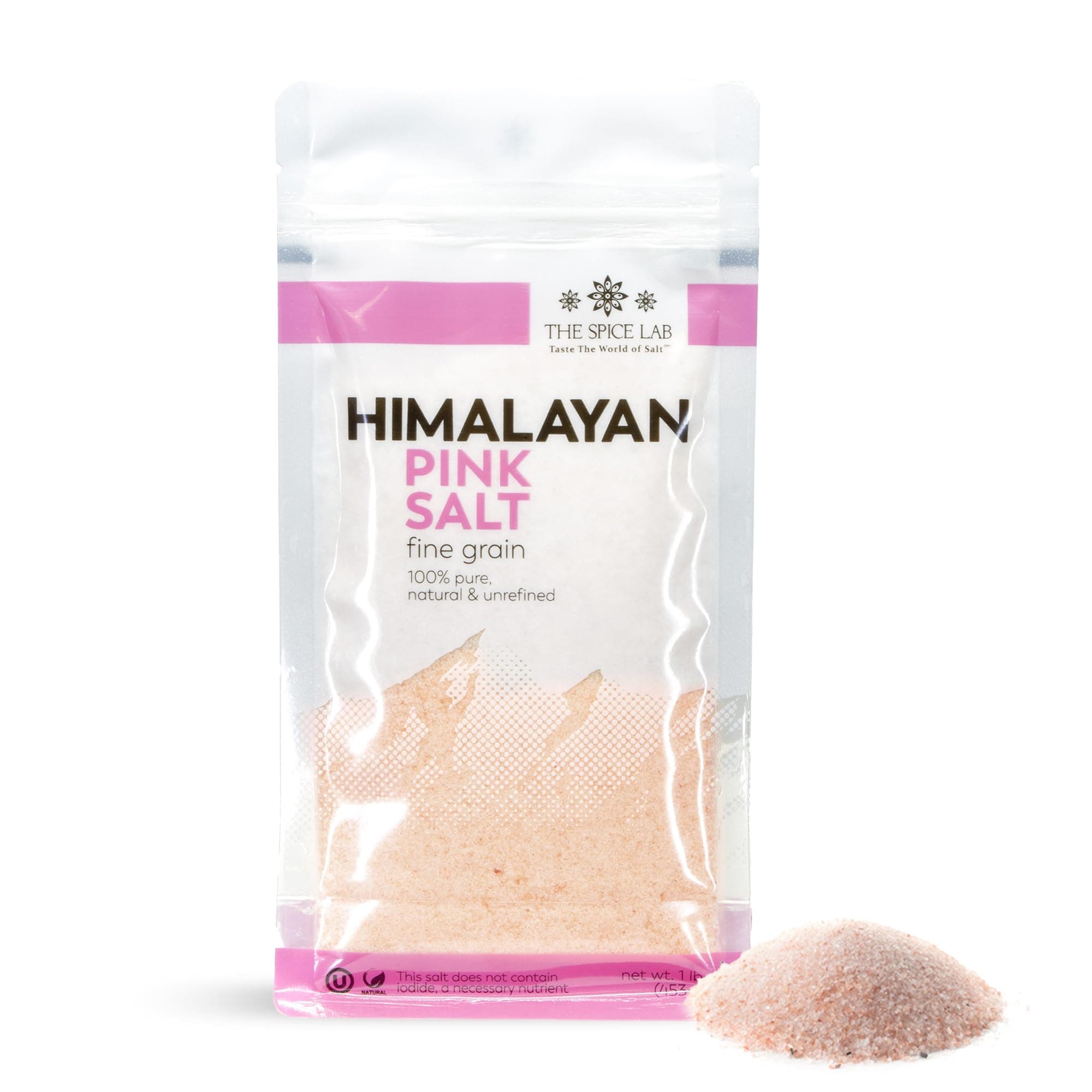 The Spice Lab Pink Himalayan Salt - 1 Pound X-Fine - Gourmet