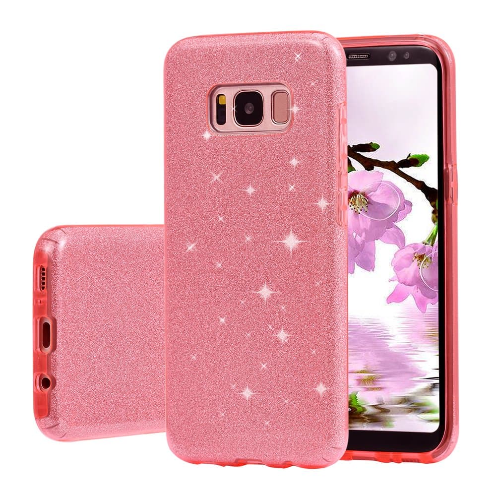 Galaxy S8 Case, Poristal Luxury Bling Glitter Back Cover Protective Bumper [Slim Fit,Anti-scratch] Case for Samsung Galaxy S8 (Pink)