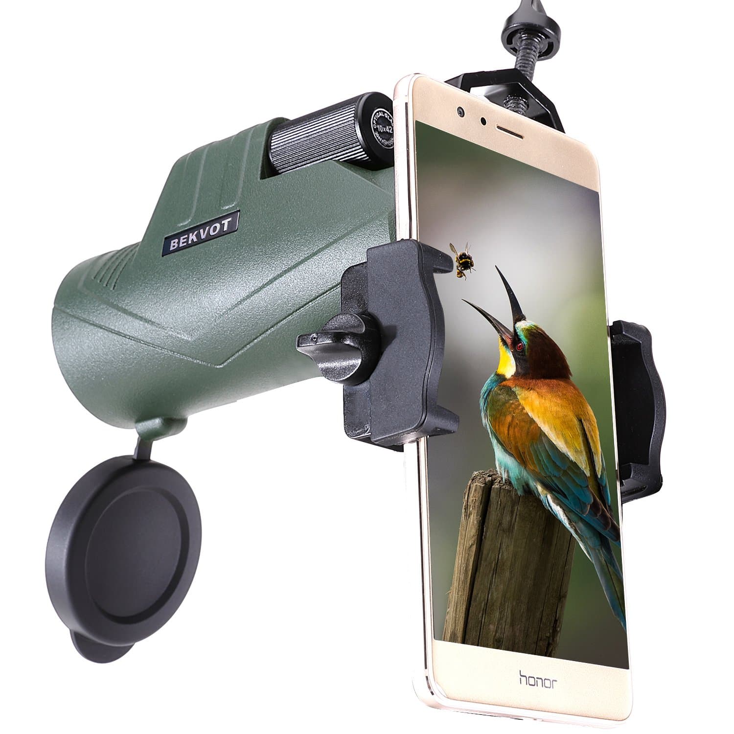 BEKVOT Monocular for Adults, 10X42 Compact High-Definition, with Clip for Mobile Photography, Waterproof Telescope Scope High Power, for Hunting, Shooting, Camping and Wildlife Exploration