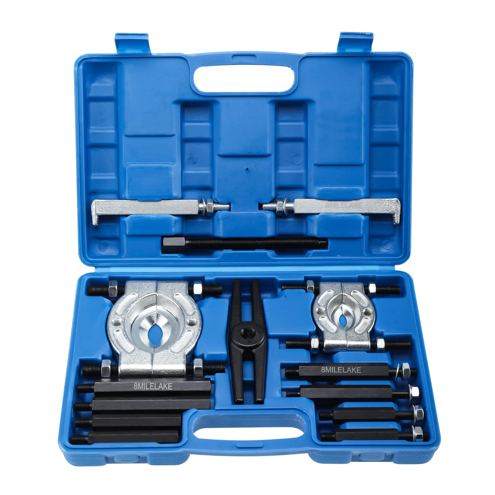 8MILELAKE Bearing Puller Set, 5 Ton Capacity Bearing Separator Kit, Bearing Splitter Puller Kit with 2" and 3" Jaws, 14pcs Heavy Duty Wheel Hub Axle Puller Set