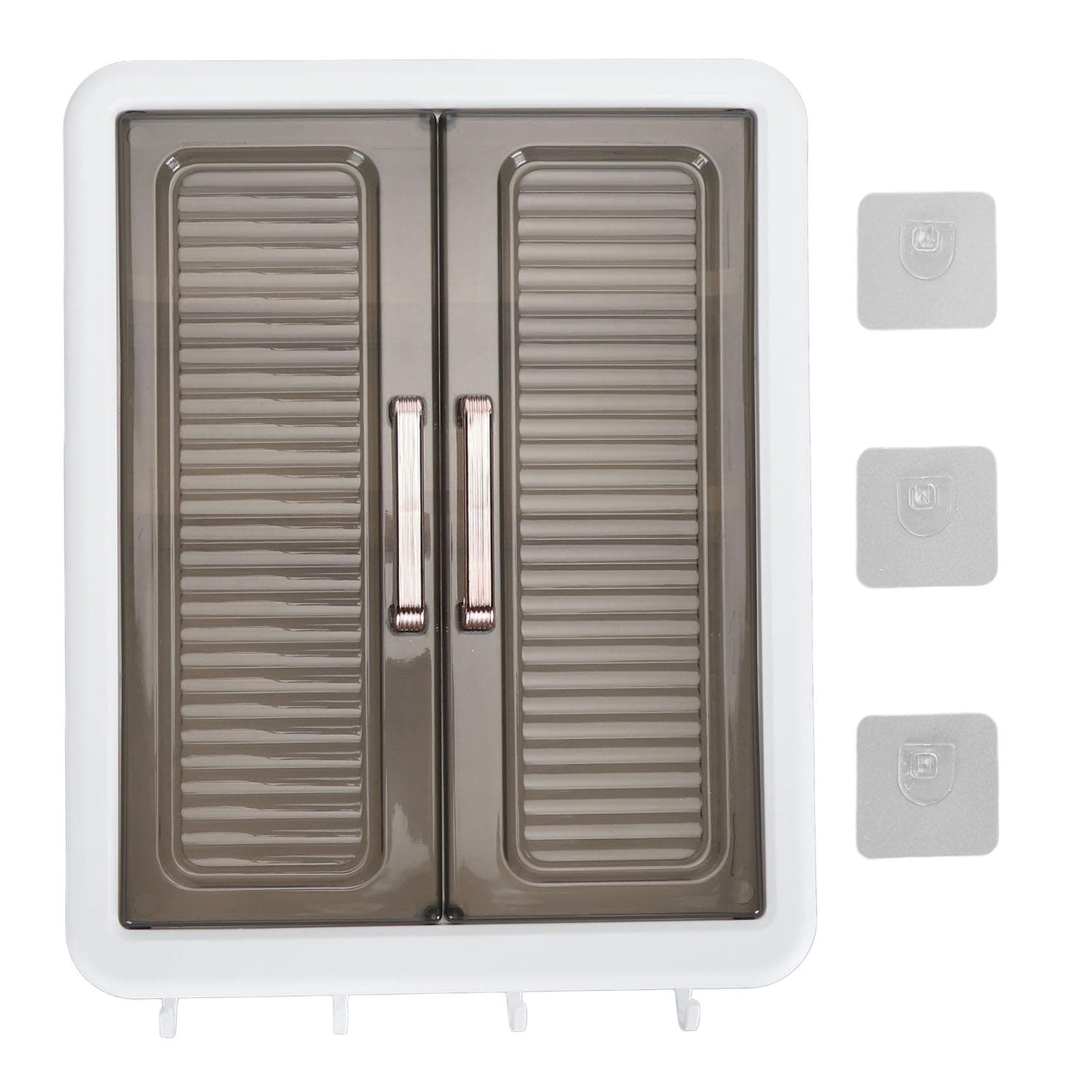 15.9 X 5.1 X 12.6in Bathroom Cabinet Wall Mounted, Stable Over Toilet Storage Cabinet with 4 Hooks, Makeup Perfume Cosmetic Organizer Display Cabinet for Kitchen Room Laundry