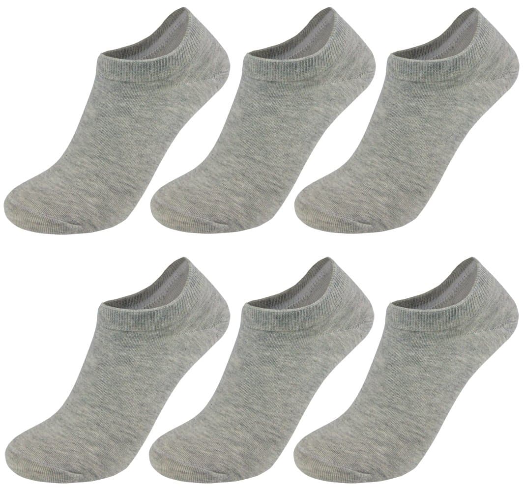 DULLEMIX Womens Low Cut Ankle Socks Combed Cotton No Show Casual Socks for Girl 6-Packs (Grey 6 Pairs)
