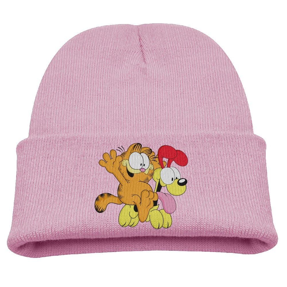 Babala Odie And Garfield Child Knitted Beanie Cap Hat Knit Skully Hat Pink