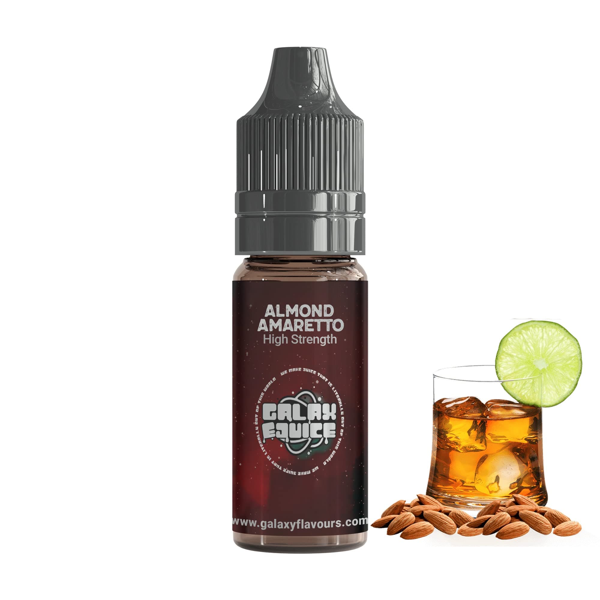 Almond Amaretto Food Flavouring Drops 10ml - Premium Nutty Sweet Extract for Professional Dessert Making & Luxury Almond Baking - High Strength Food Grade Concentrate by GALAXY FOOD FLAVOURS