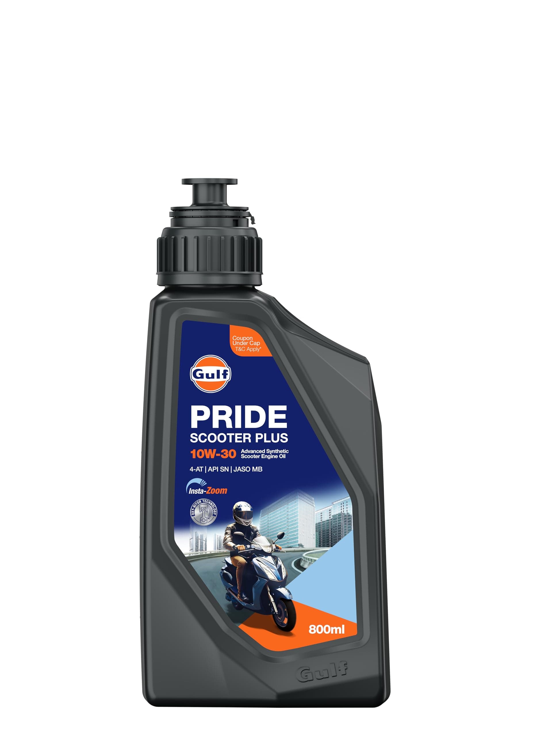 PRIDE SCOOTER PLUS 10W-30 4-AT API SN, JASO MB|BS 6 and earlier emission norms| Advanced 2 Wheeler Scooter Synthetic Blend Engine Oil [800 ml] - Pack of 1