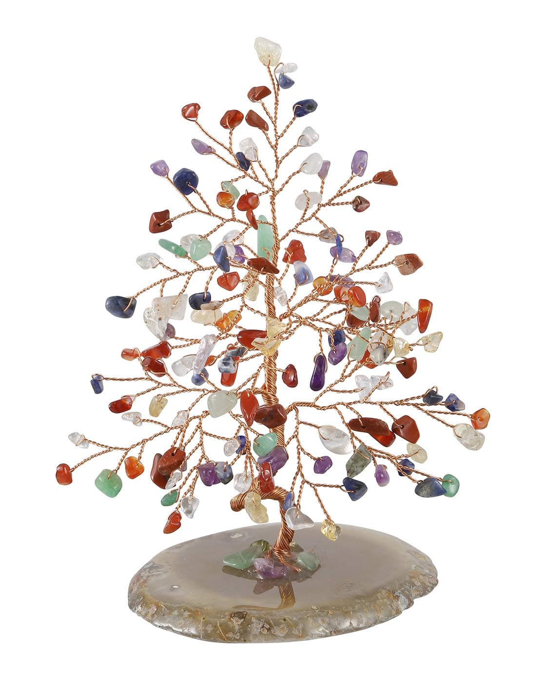 PESOENTH 7 Chakra Healing Crystals Tree Feng Shui Money Tree Ornaments Home Decor Bonsai Gemstone Trees Office Decorations for Spiritual Wealth and Luck Gifts