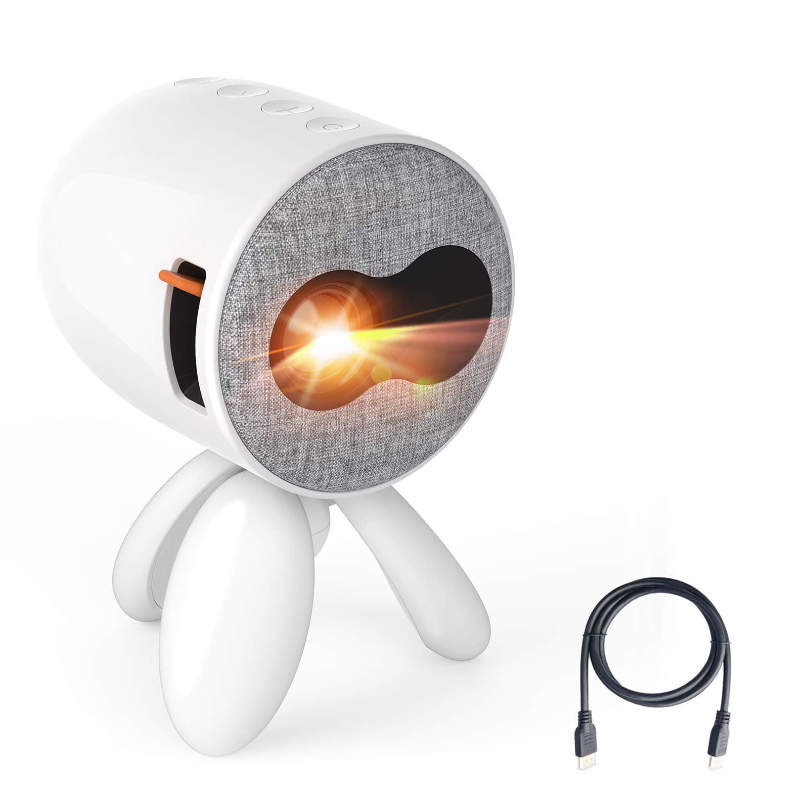 Mini Projector - Artlii Octopus Portable Movie Projector,LED Video Pocket Projector Compatible with HDMI Laptop Video Games, Stereo Speaker, 360 Rotation, Sleep Timer, Zooming Function