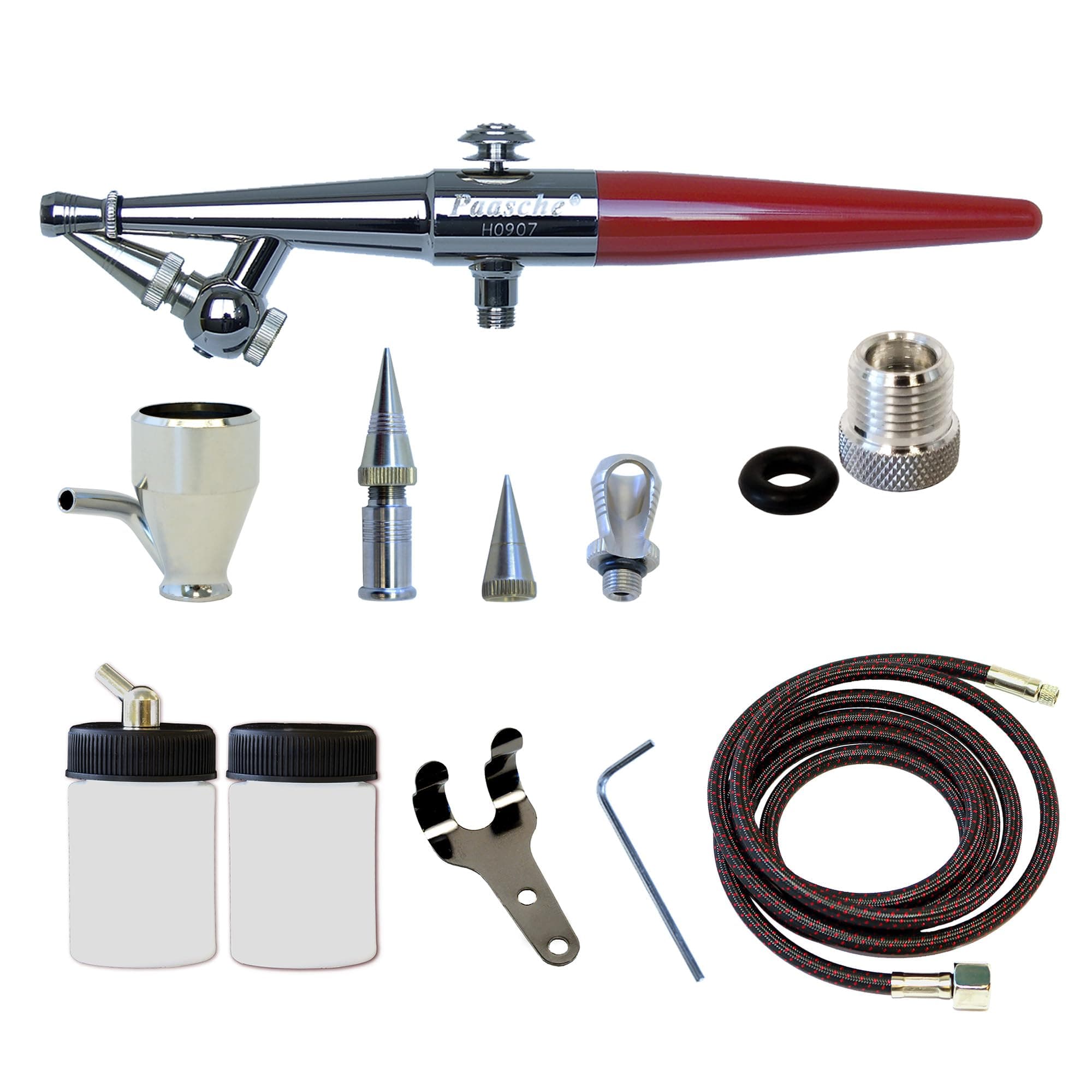Airbrush H-Set Single Action Siphon Feed Airbrush Set , Red