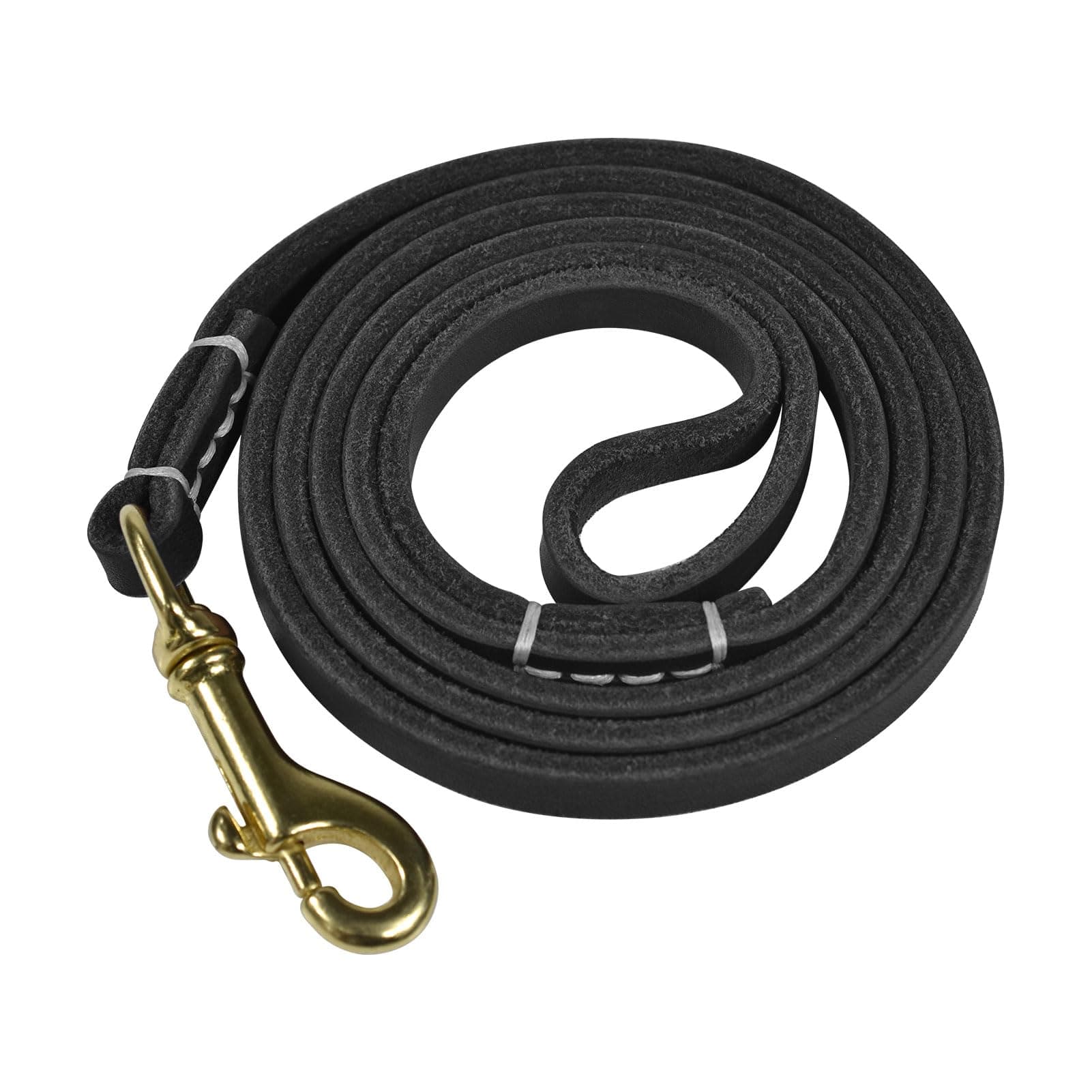 Reopet5 Feet Genuine Leather Small & Medium Dog Leash - Black,3/8" X 5'