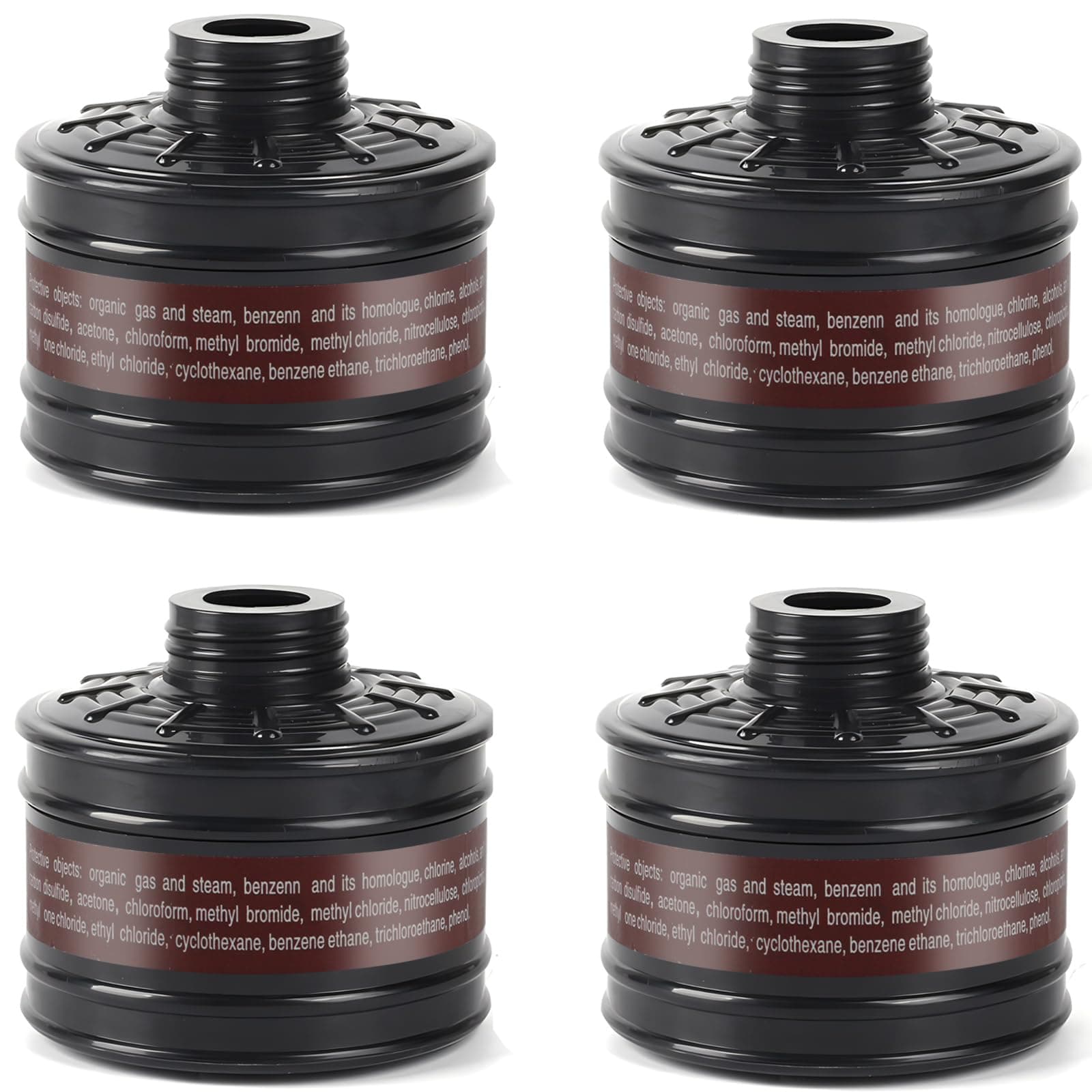 4Pack 40Mm Gas Mask Filters - Filter For Activated Carbon Against Vapors Dust Paint Spray Welding