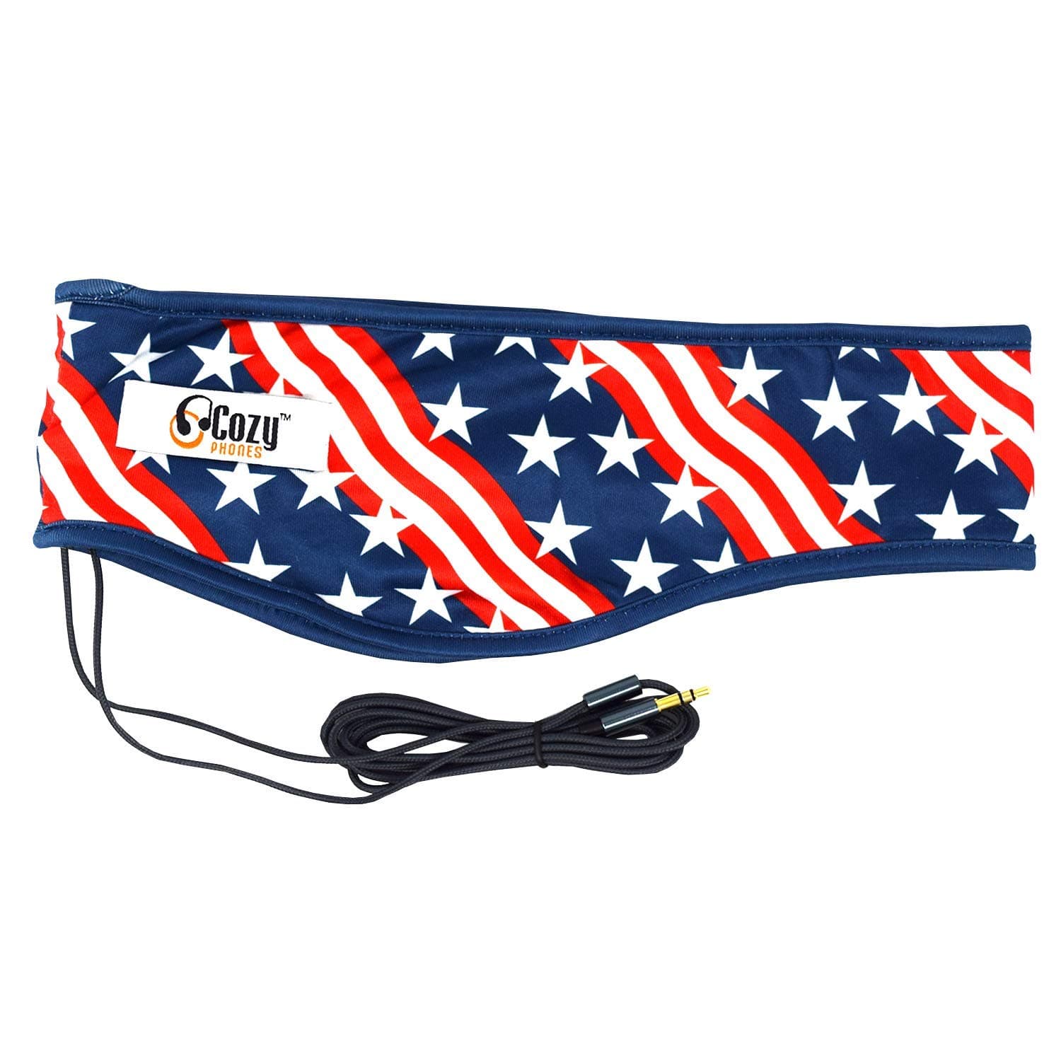 Sleep Headphones - Over Ear Headphones from Ultra Thin Cool Mesh Wired for Side Sleepers, Meditation, Running, Laptop, and Phone - USA Patriot Lycra