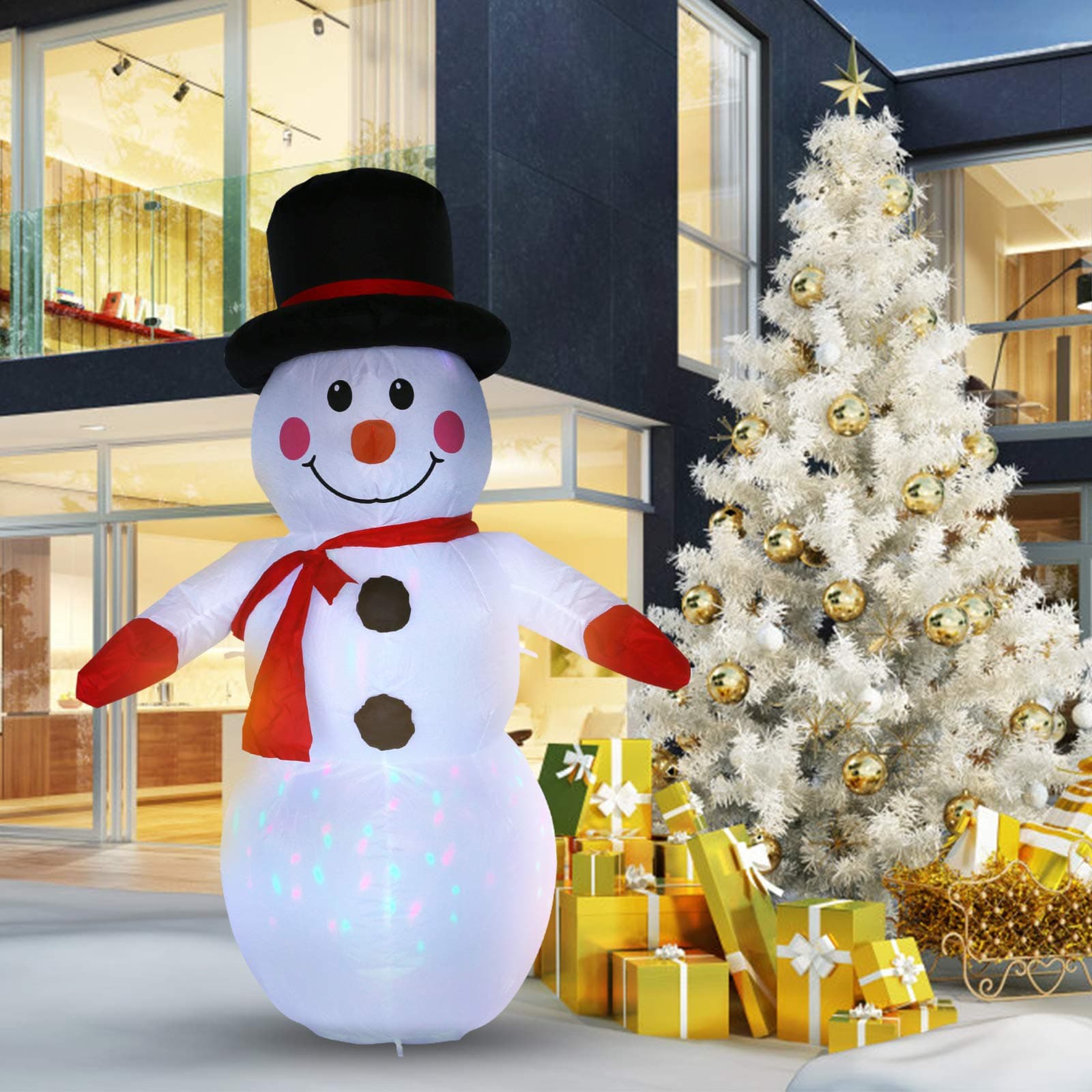 Inflatable Christmas Decoration with Lighting Santa Claus 210 cm Snowman 120 cm Outdoor Christmas Figures
