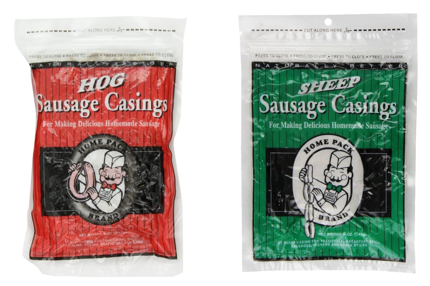 Natural Sheep Casings Home Pack Size & Hog Home Pack Sausage Casings 32mm (8oz.)