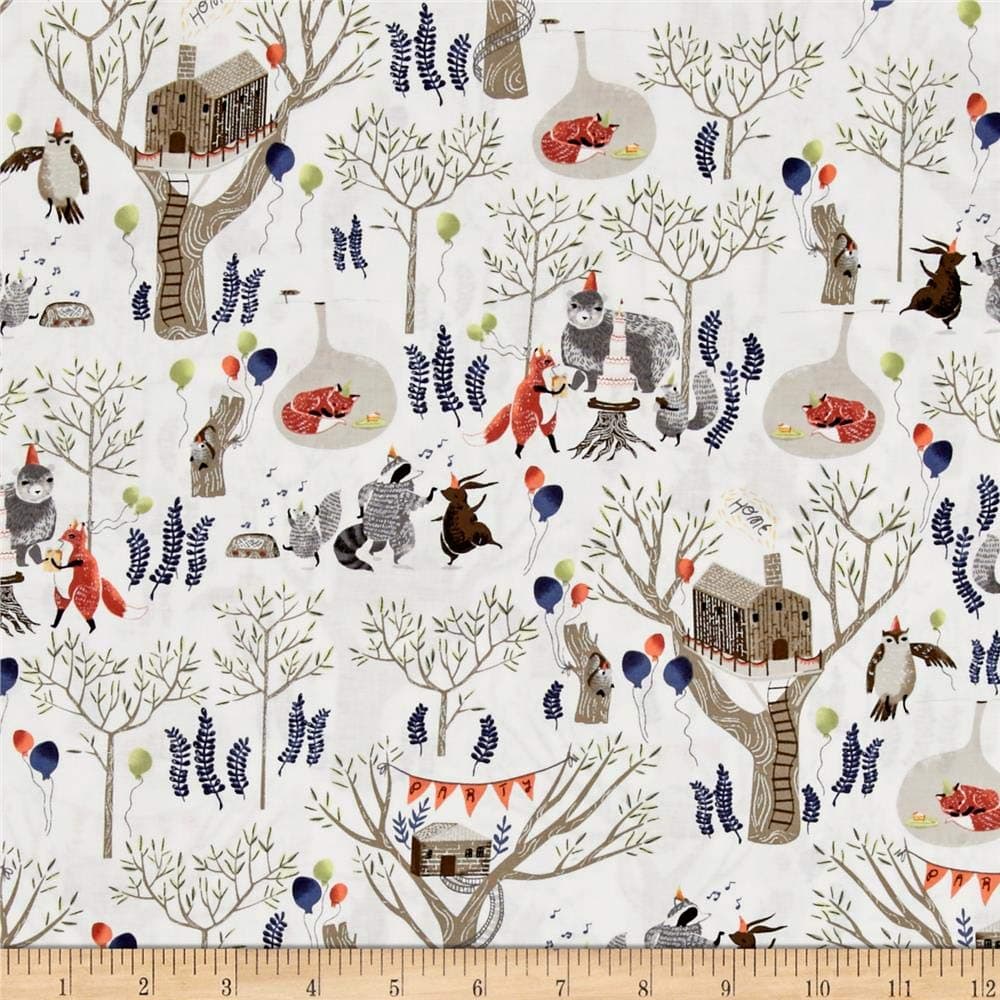 Dear Stella Designs Dear Stella Foxtail Forest Treetop Party Multi Fabric By The Yard