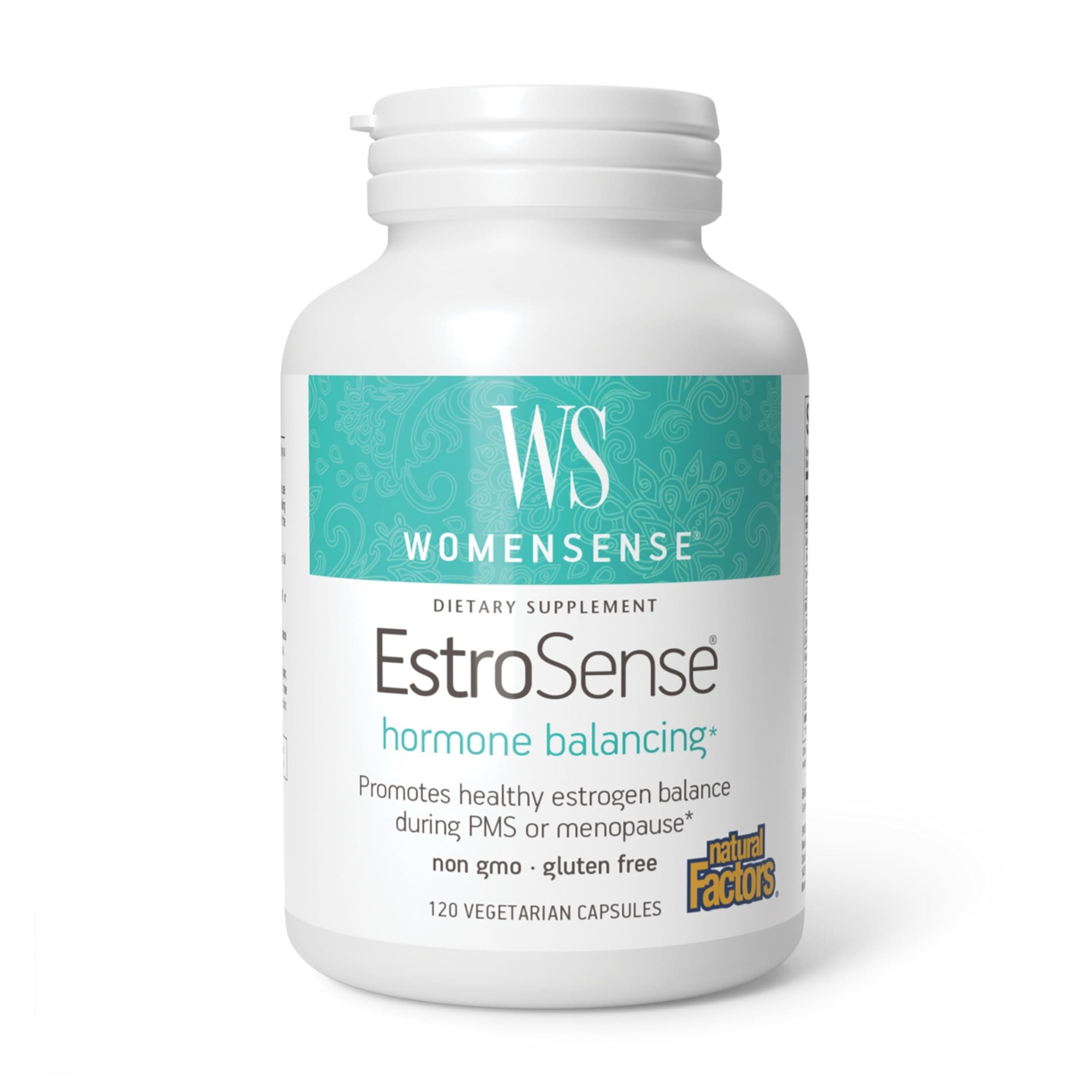 Natural Factors WomenSense EstroSense - Daily Hormonal Balance Support Supplement - Supports Healthy Menstruation & Menopause - Non-GMO Natural Supplement - 120 Vegetarian Capsules (60 Servings)