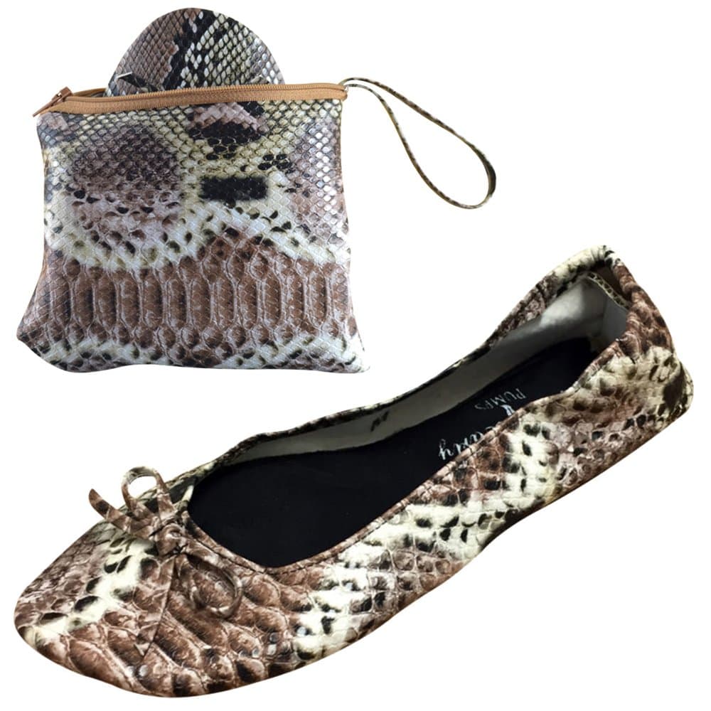 After Party PumpsSize UK Ladies Roll Up Shoes Fold Foldable with Carrier Pouch