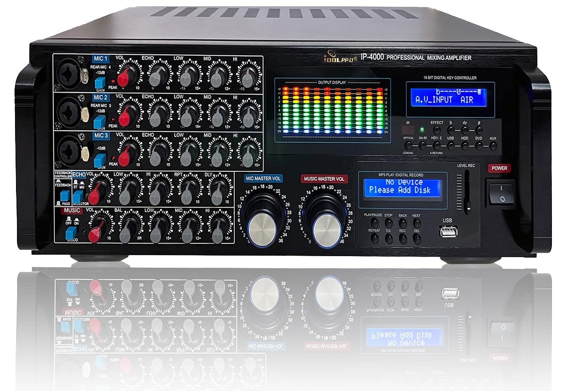 IDOLpro IP-4000 3000W Recording/Bluetooth/HDMI/ARC/Optical Professional Console Mixing Amplifier