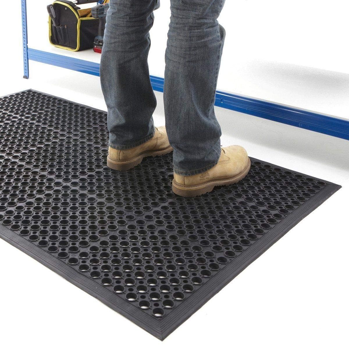 2 X Rubber Workplace Anti Fatigue/Kitchen/Bar Flooring Mat 3ft x 5ft x 12mm