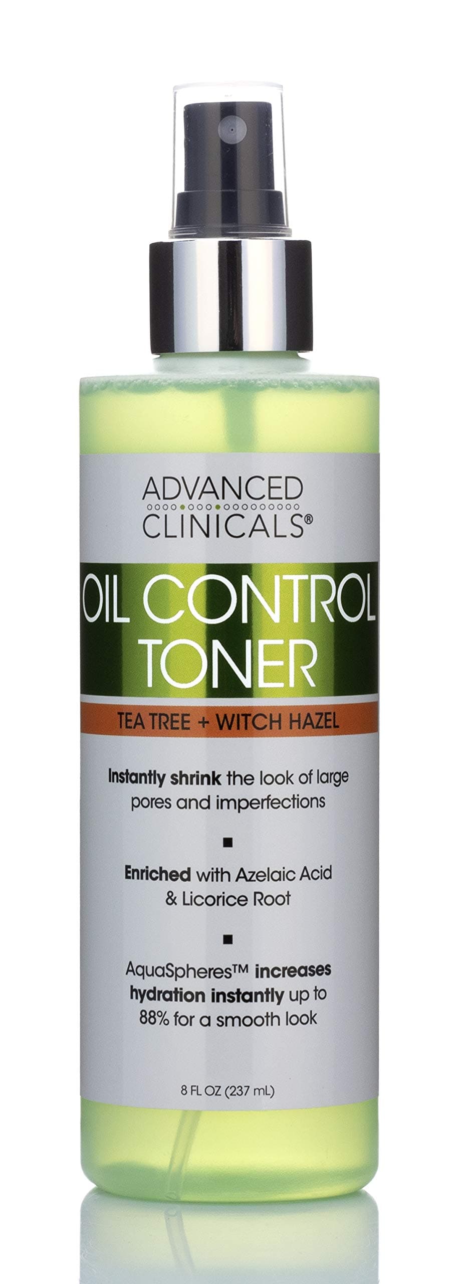 Oil Control Purifying Facial Mist Toner. Hydrating, Non-Greasy Tea Tree Oil, Witch Hazel Toner W/Aloe Vera Face Mist Cleans Pores & Clears Acne All Skin Types, 8 Fl Oz (Pack of 1)