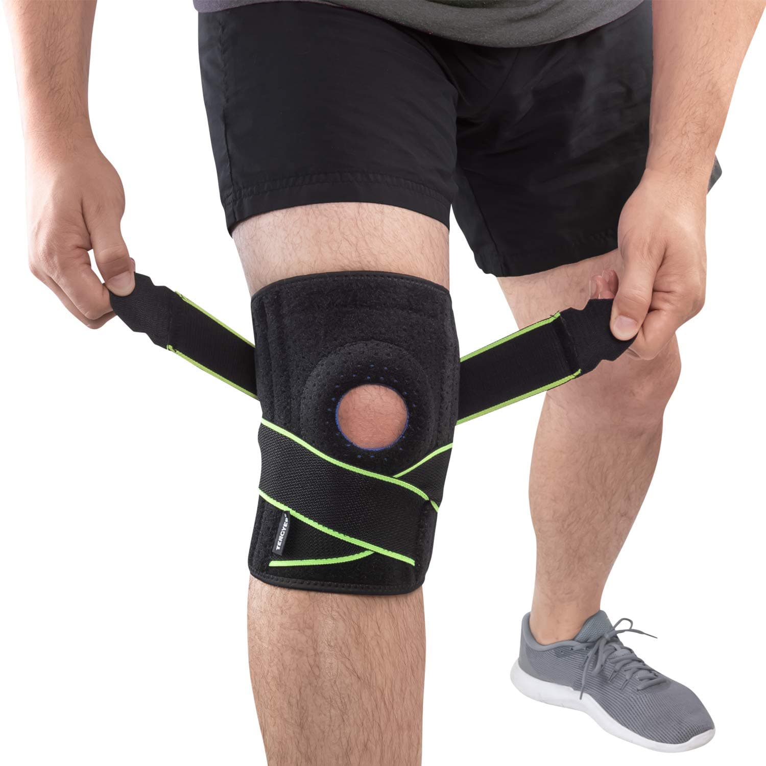 Knee Brace Compression Sleeve Support - Adjustable Strapping Sleeves Women Men Braces with Dual Side Stabilizers & Patella Gel Pads for Arthritis, ACL, LCL, MCL, Meniscus Tear, Joint Pain Relief