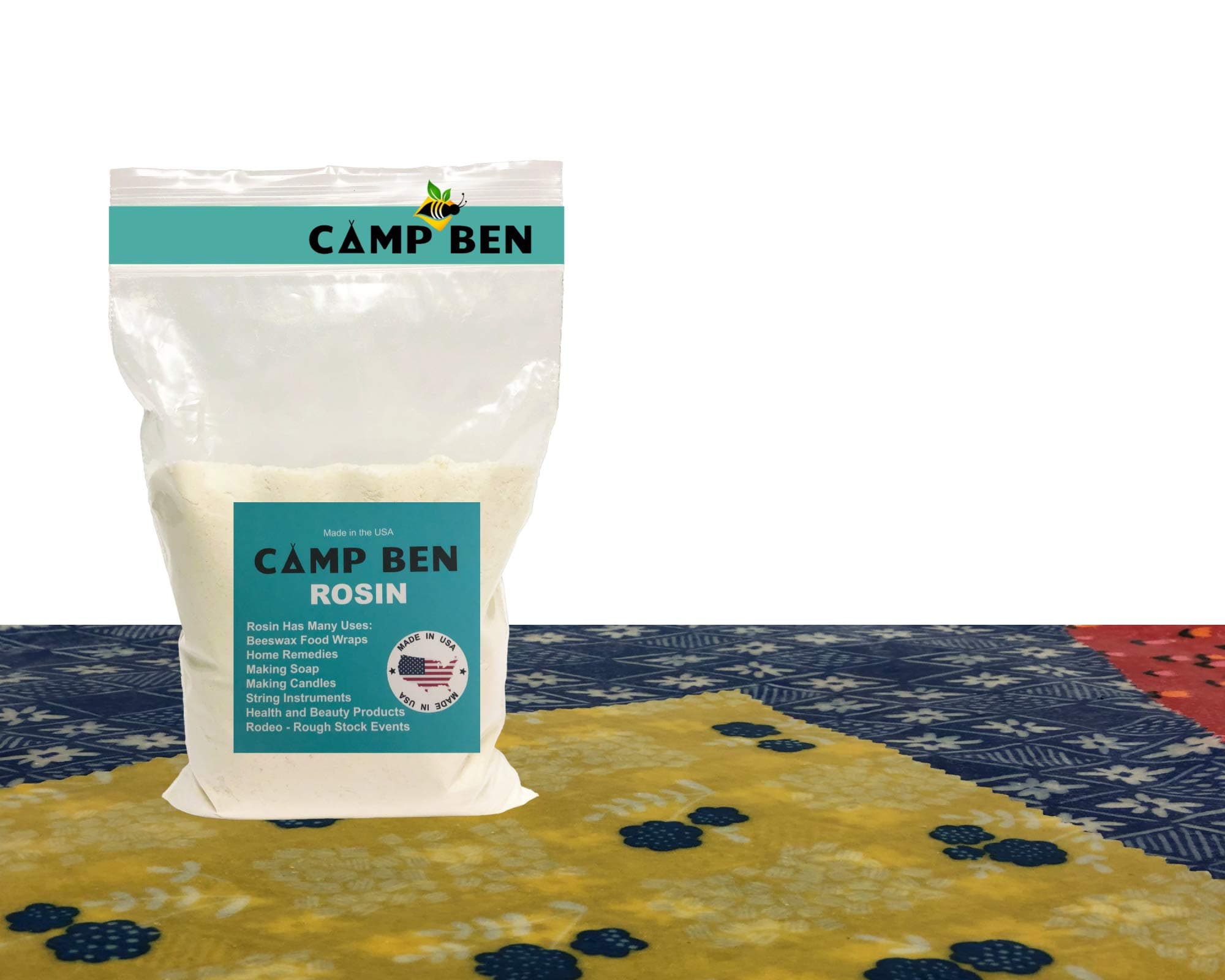 Powdered Rosin (4 oz) - Sports Hand Grip Enhancer - Add More Stick to Beeswax Food Wraps - Dry Hands Accessories - Powder Pine Resin