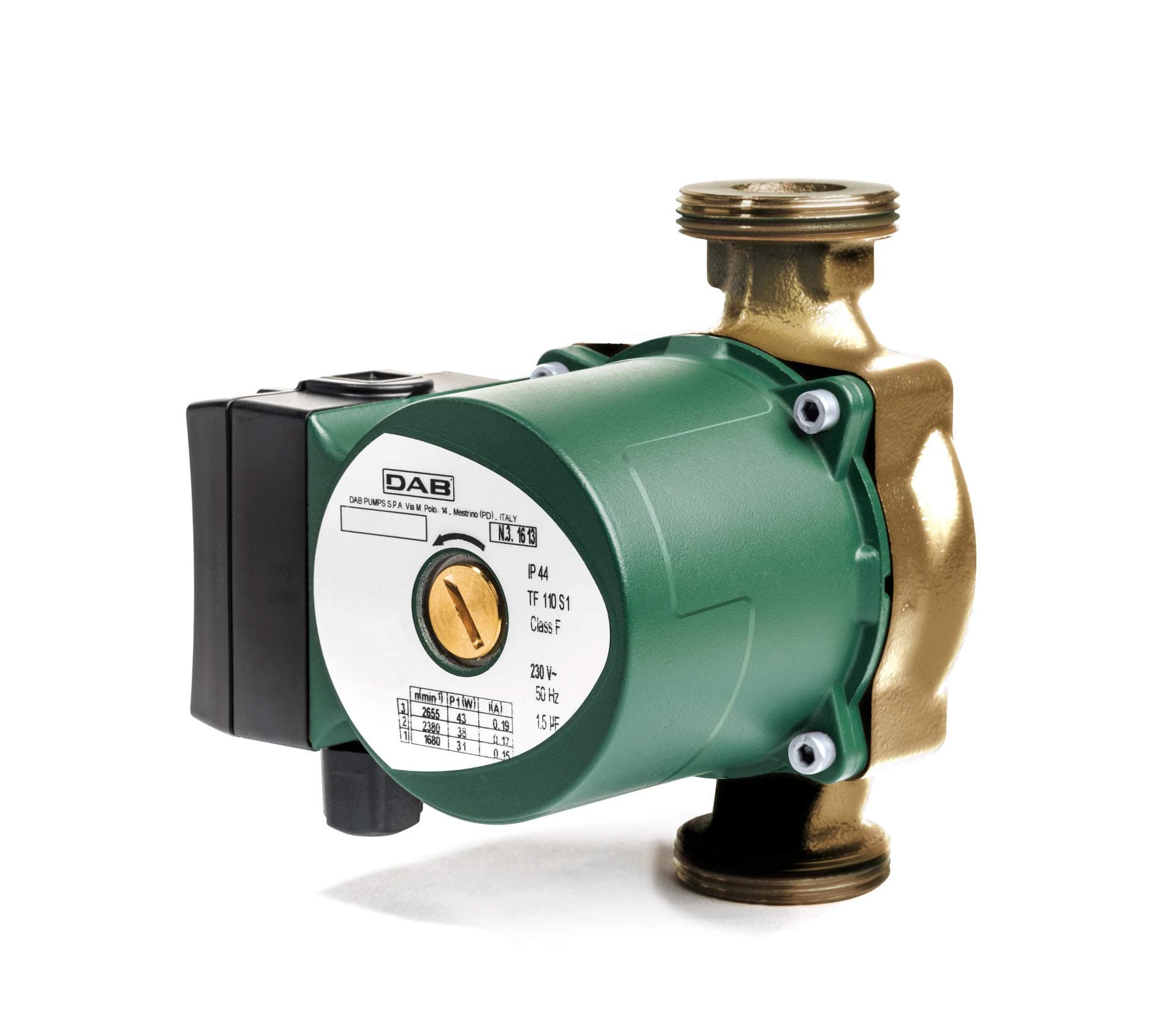 DABVS 35/150 M (Pump connections 1" ½) Circulator for closed and pressurized hot water systems or open vessel.